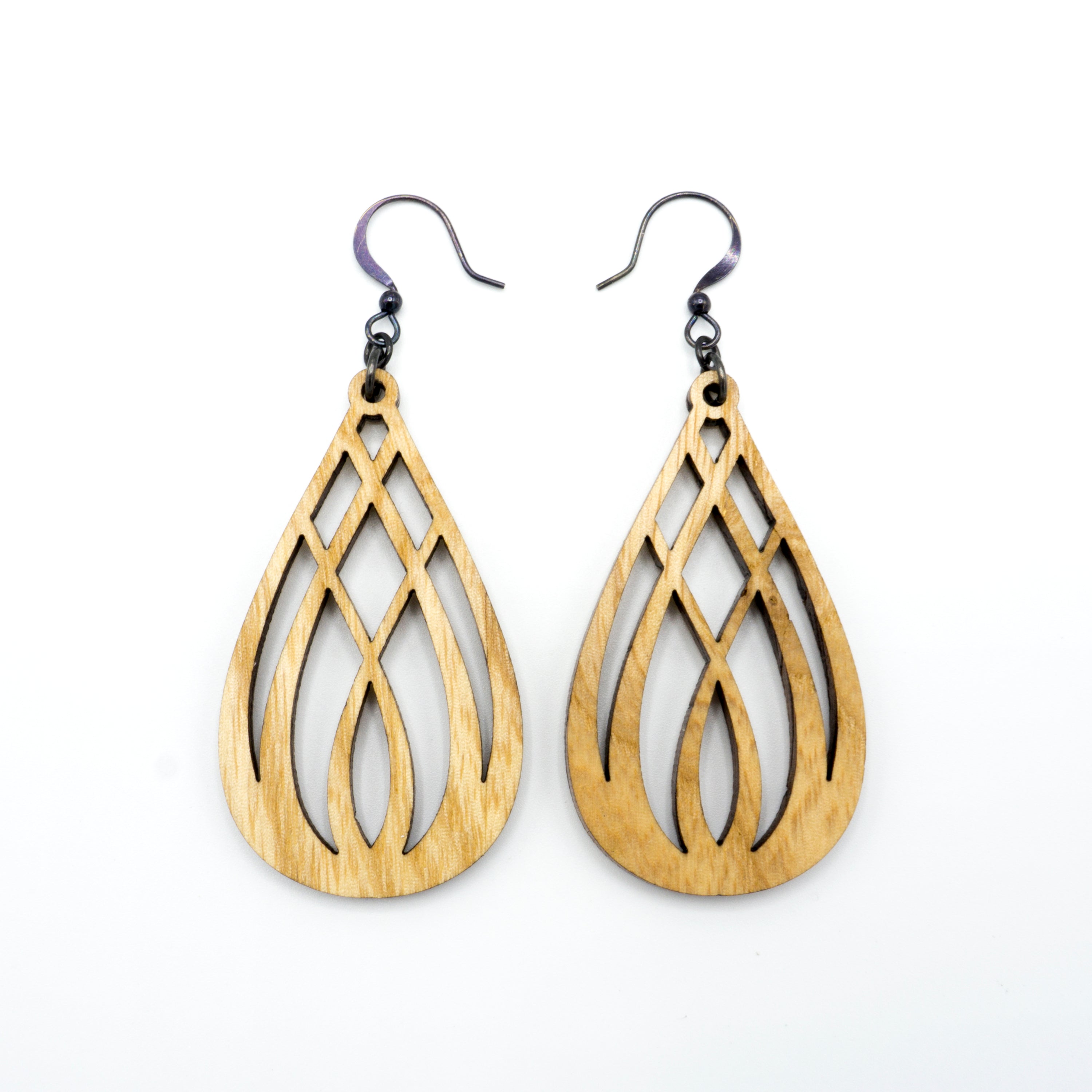 Handmade Wooden Drop Earrings - Lightweight Ash Wood Dangle Earrings for Women | Boho Chic Jewelry for Everyday Wear & Special Occasions