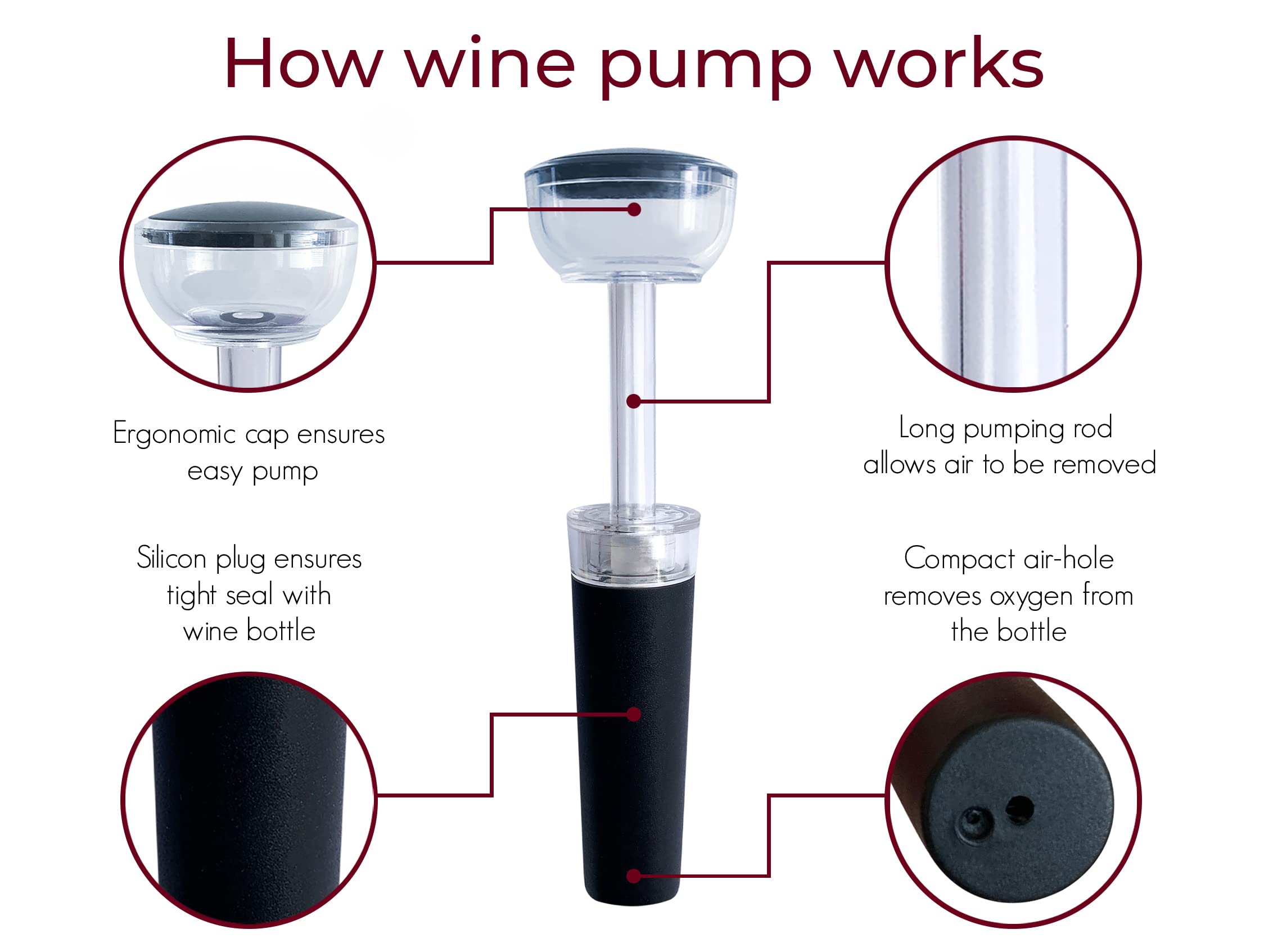 Premium Wine Aerator and Vacuum Pump Set (2-Pack) – Stainless Steel Aerating Spout & Air-Tight Wine Stopper – Perfect for Red Wine Decanting & Preservation – Ideal Gift for Wine Lovers with Elegant Gift Box – Use for Dinner Parties, Wine Tasting & Home Bars