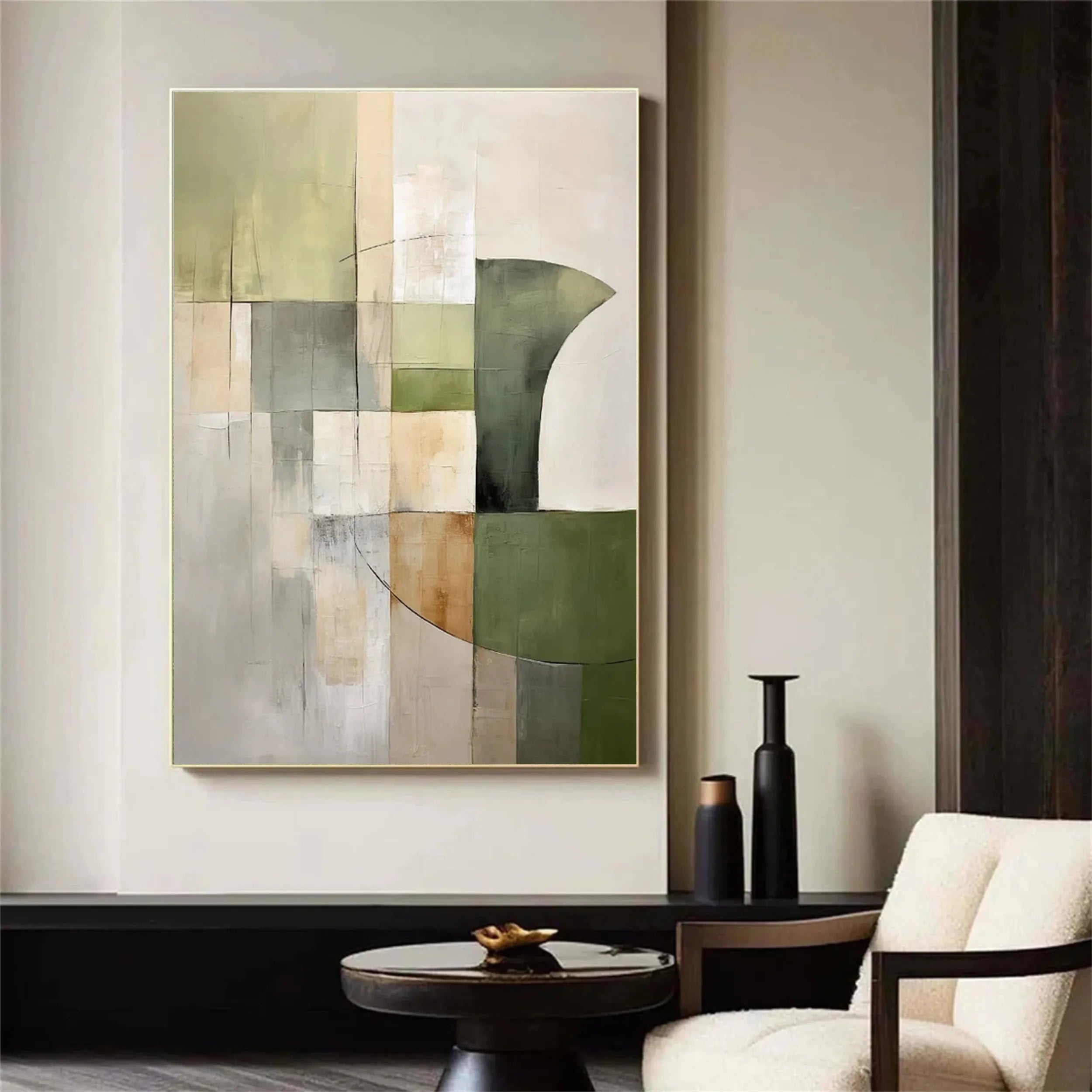 Abstract Painting #AB 119 - Modern Wall Art Decor for Living Room, Bedroom & Office - Handmade Canvas Artwork