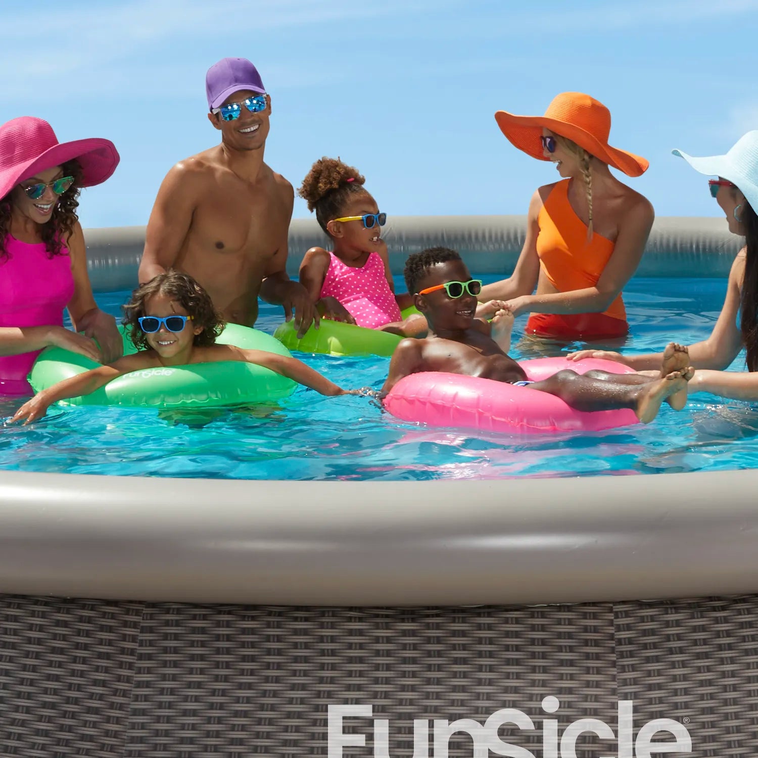 Funsicle 14 ft QuickSet Designer Inflatable Pool with Double Rattan Design - Perfect for Backyard Parties, Family Gatherings & Summer Relaxation