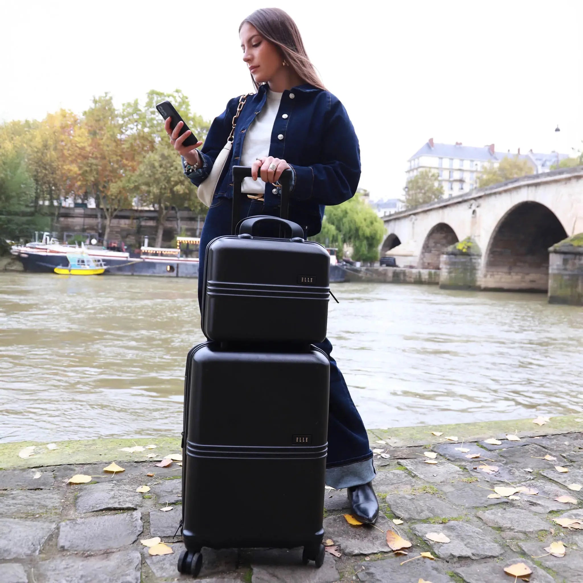 3-Piece Expandable Polycarbonate Luggage Set - Lightweight Durable Suitcase for Travel, Business & Vacation - TSA Lock & 360° Spinner Wheels (Black) | Perfect for International Flights, Family Trips & Business Travel