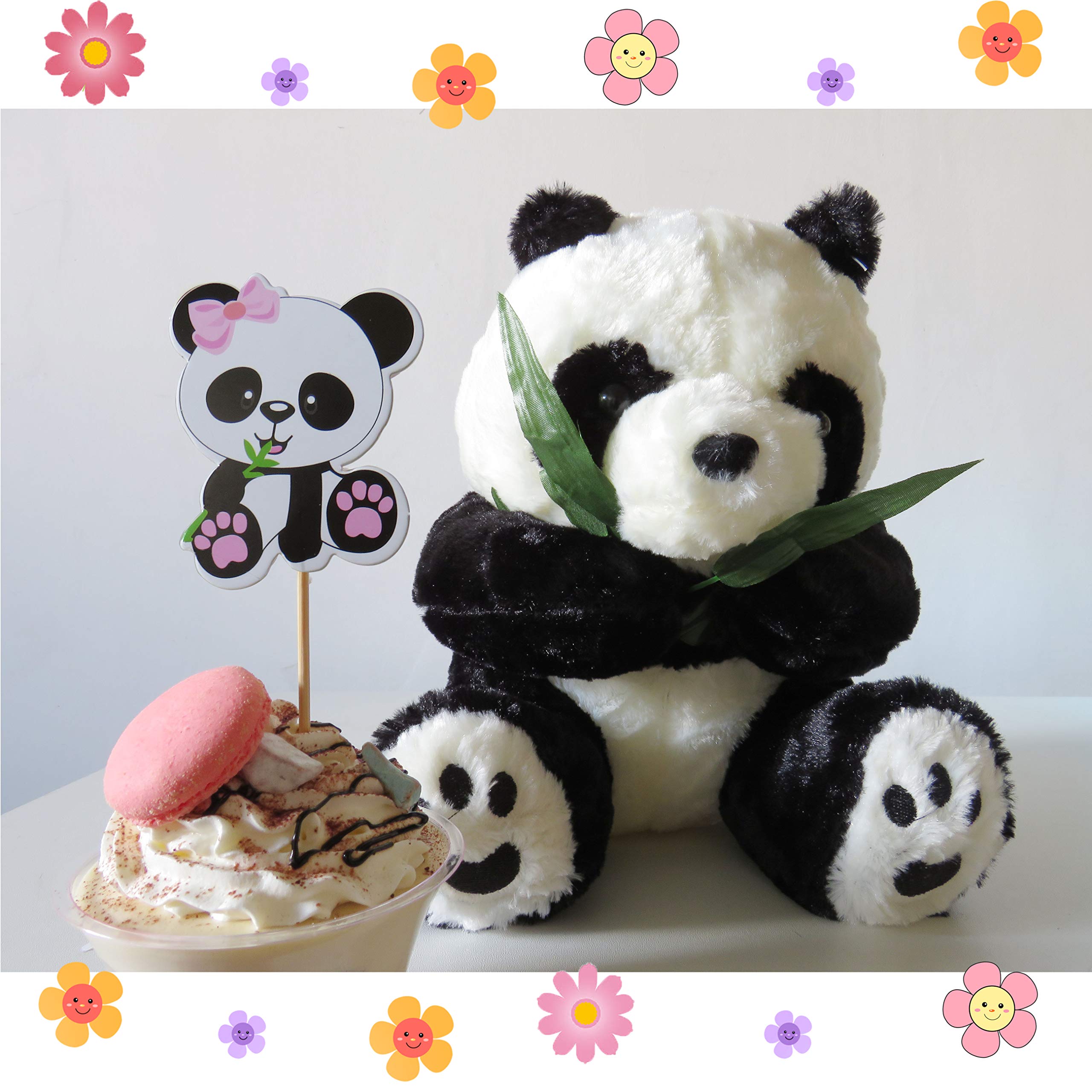 Panda Theme Baby Shower Decorations Set - 61Pcs Cute Gender Neutral Welcome Party Supplies for Newborn - Perfect for Nursery Room, Birthday Party & Baby Celebration (Pink)