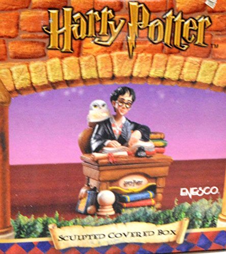 Harry Potter Collectible Sculpted Covered Box - Harry & Hedwig at Desk Scene | Official Merchandise for Display & Gift Giving | Perfect for Potterheads, Office Decor, and Fantasy Collectors