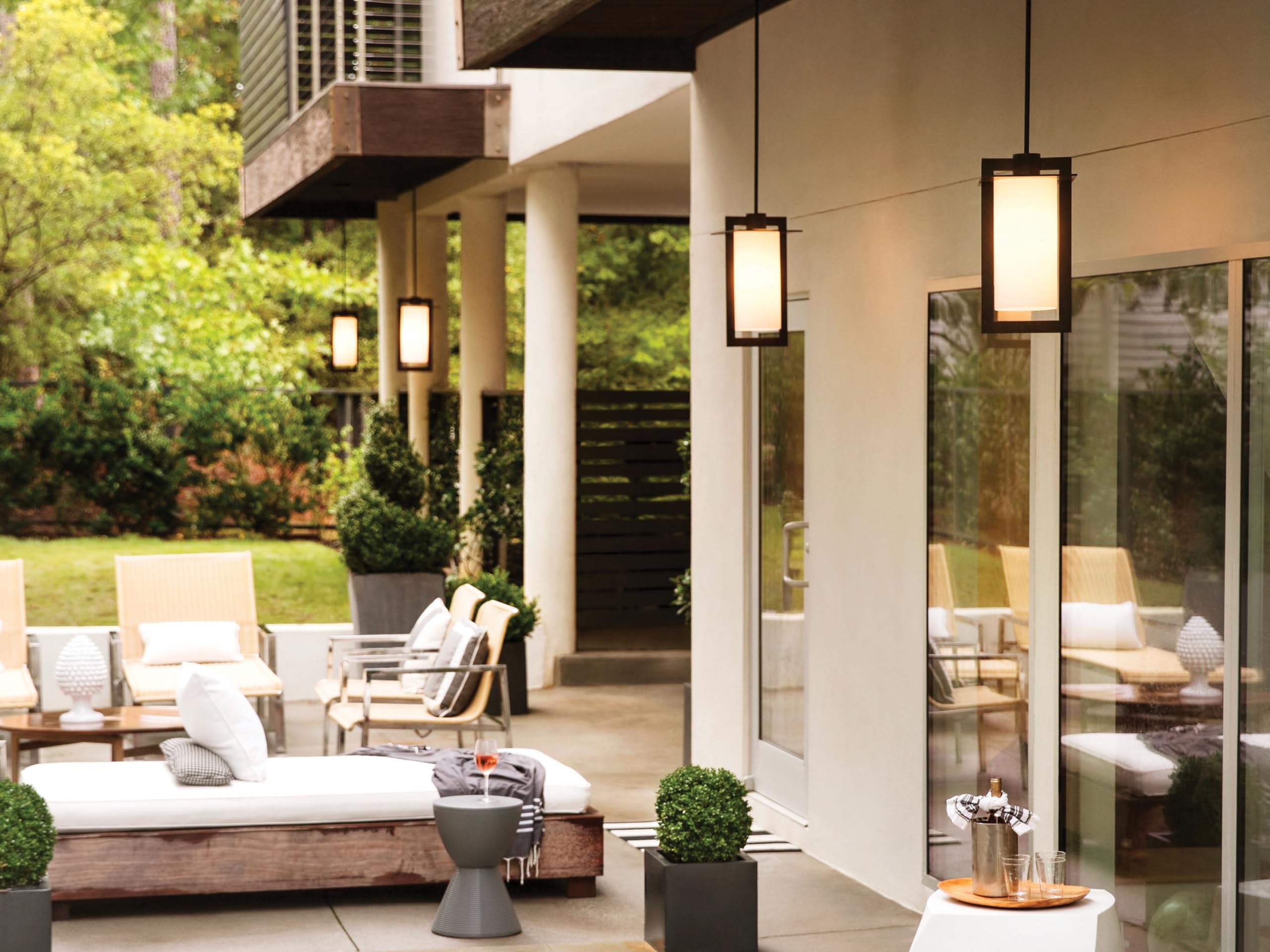 Hinkley 2922BZ Craftsman/Mission Bronze Dark Finish One Light Hanging Lantern - Colfax Collection - Perfect for Porch, Patio, and Entryway Lighting