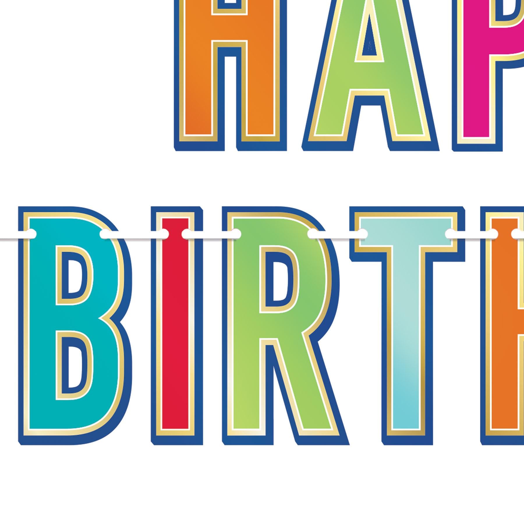 12 Pack Beistle Foil Happy Birthday Party Streamers - Colorful Metallic Decorations for Birthday Parties, Baby Showers & Celebrations