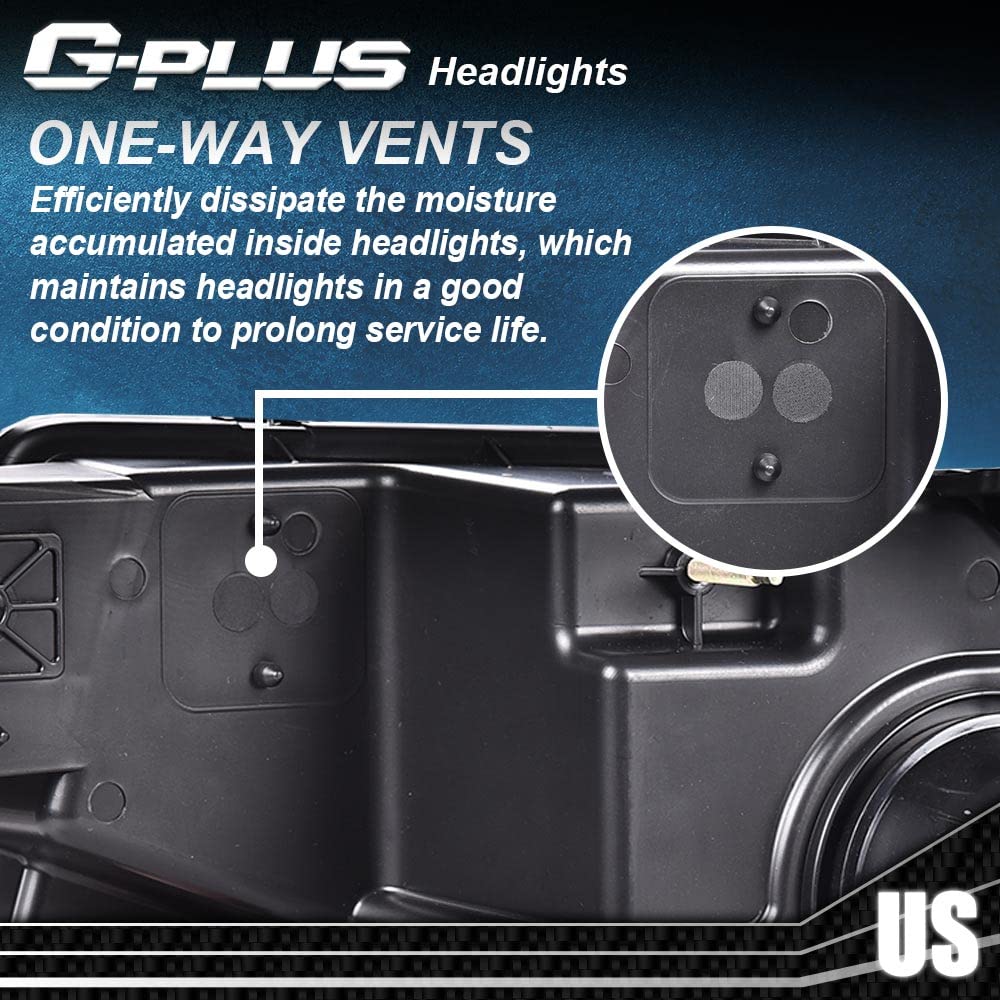 G-PLUS LED DRL Headlights for 2004-2008 Ford F150 & Lincoln Mark LT - Black Housing for Daytime Driving