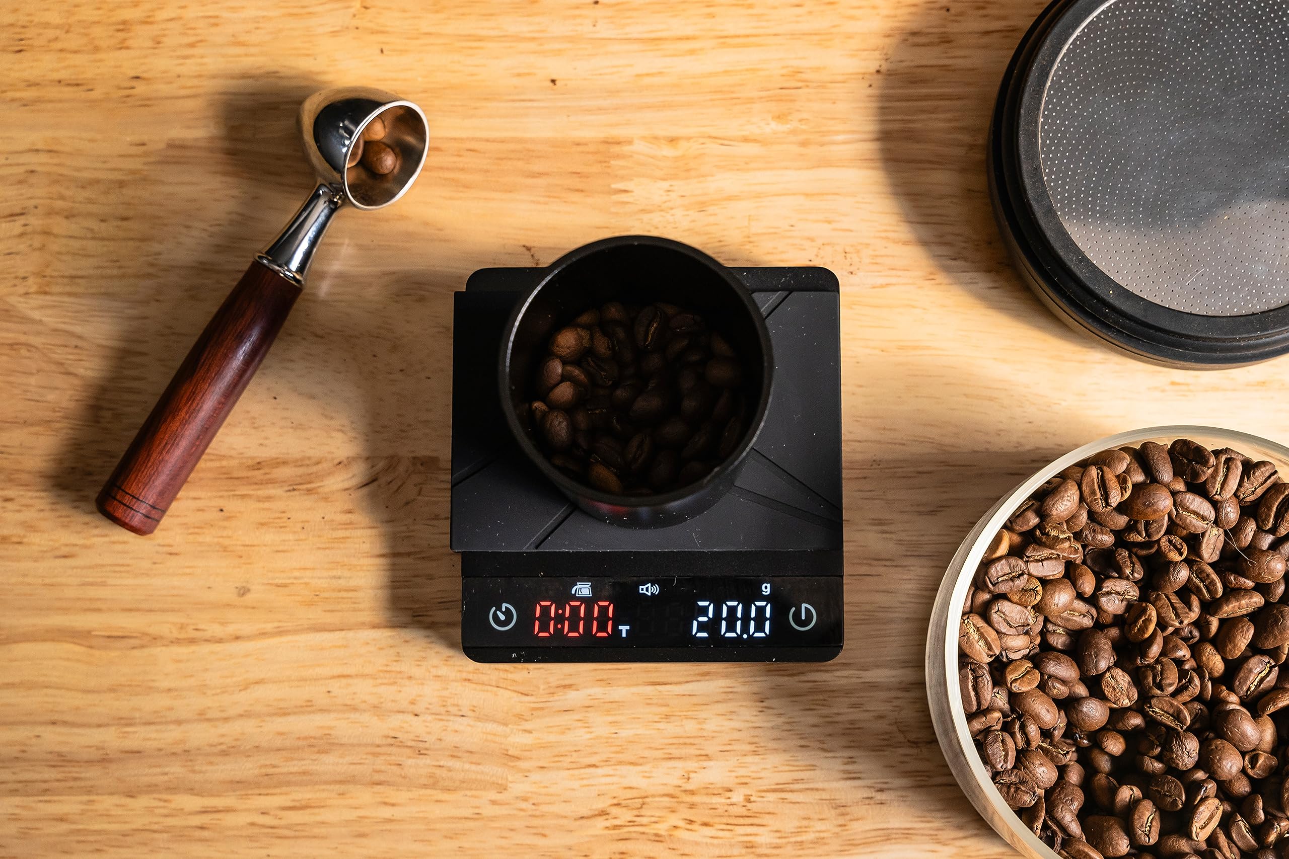 Premium Nano Pro Coffee Scale with Timer - Digital Espresso Scale with Auto Tare Function, Aluminum Alloy Body & Touch Sensor - Includes Silicone Cover (Black) - Perfect for Home Baristas, Coffee Shops & Professional Brewing