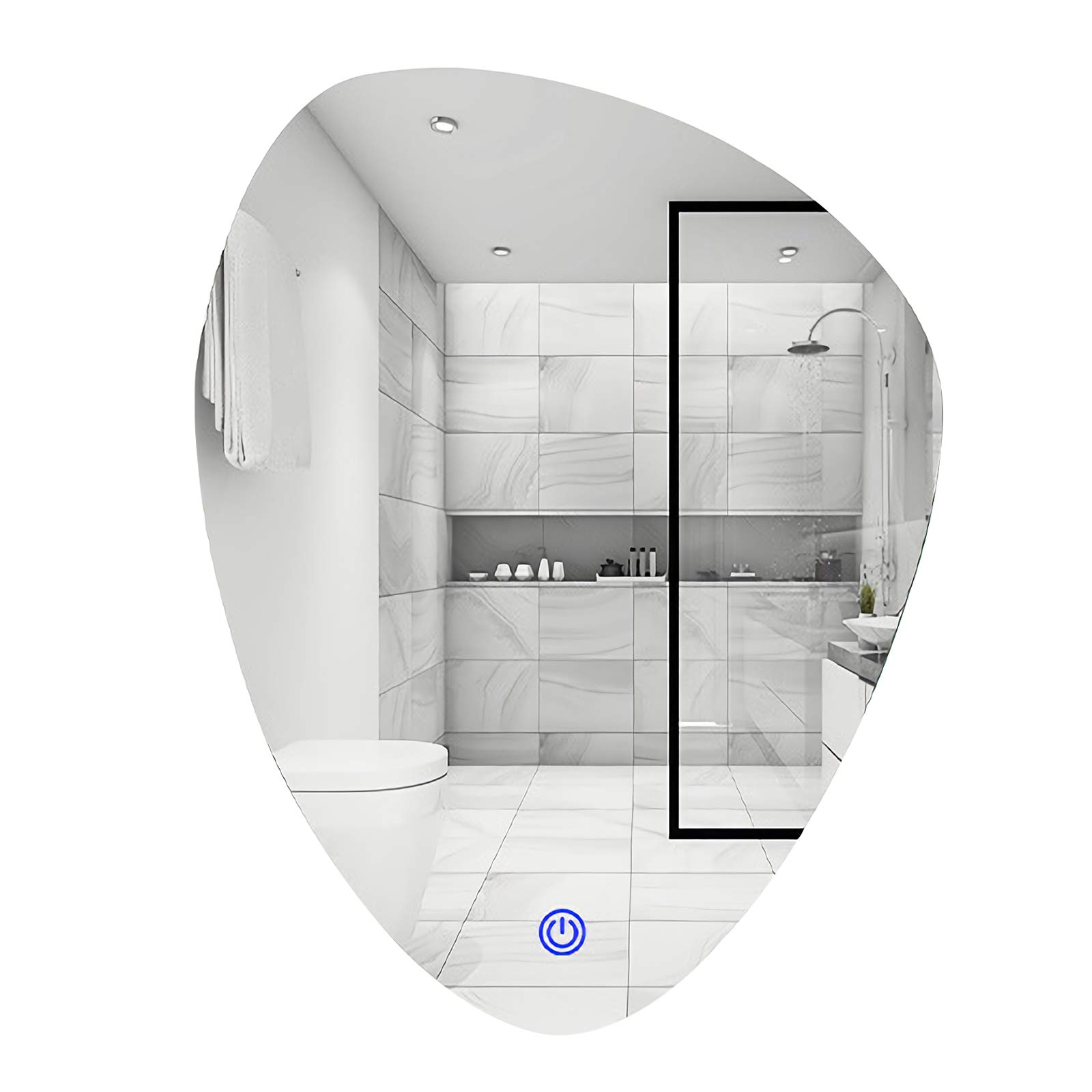 LED Bathroom Mirror with Backlit - 20x28 Inch Wall Mounted Triangle Mirror, 3 Color Light & Smart Touch Switch, HD Explosion-Proof Silver Mirror for Modern Bathroom Vanity & Makeup Area