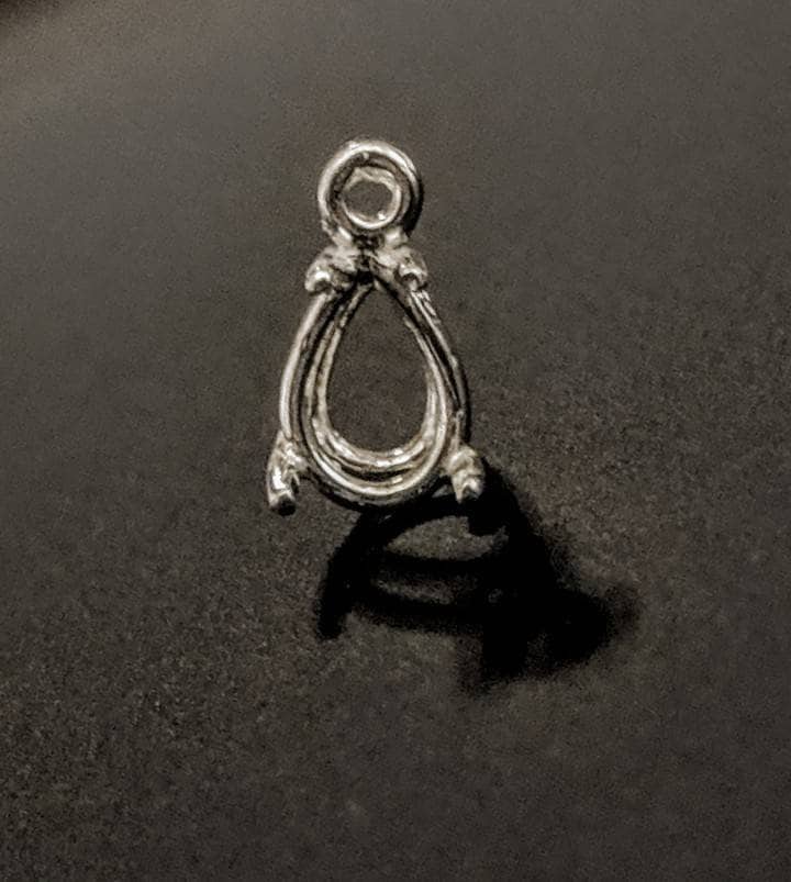 Sterling Silver or 14k Gold Pear-Shaped Dangle Pendant Setting - 5x3mm (30x22mm) - Handcrafted in USA - Perfect for Necklaces, Earrings & Jewelry Making