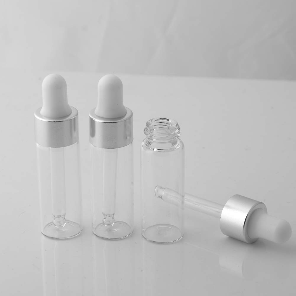 15 Pack 5ml Empty Glass Dropper Bottles - Refillable Essential Oil Bottles, Perfume Containers, Aromatherapy Vials for DIY Cosmetics, Lotion, Liquid Samples - Perfect for Travel, Gifts & Home Storage