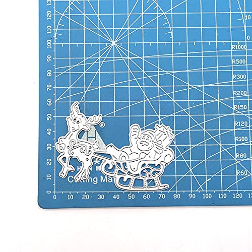 Santa Claus Sleigh Metal Die Cuts for Scrapbooking | DIY Christmas Card Making & Photo Album Decor | Holiday Craft Embossing Stencils for Festive Greeting Cards & Home Decor