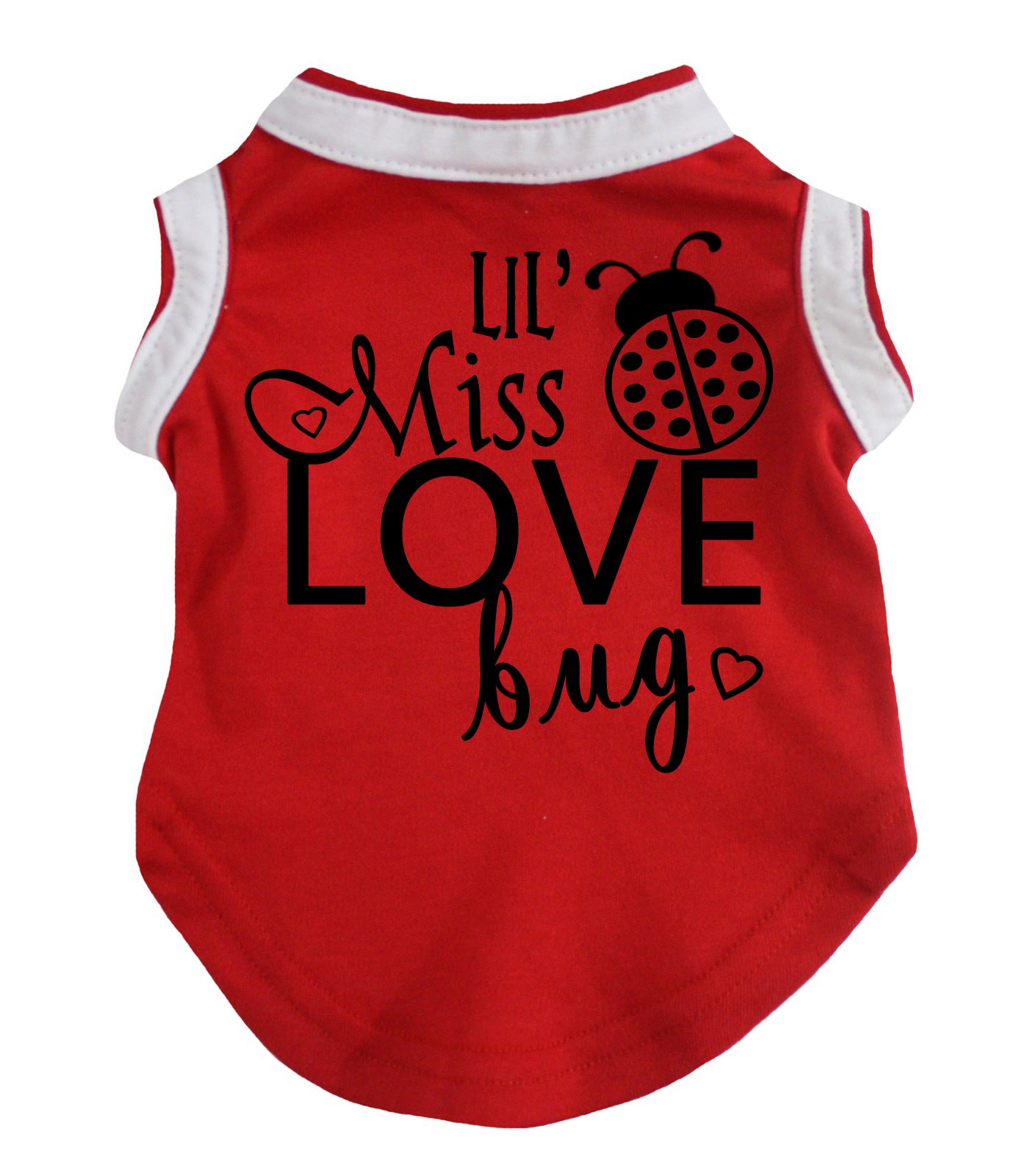 Petitebella Lil' Miss Love Bug Red Puppy Dog Shirt for Small Dogs - X-Small Pet Clothes | Perfect for Valentine's Day & Photo Shoots