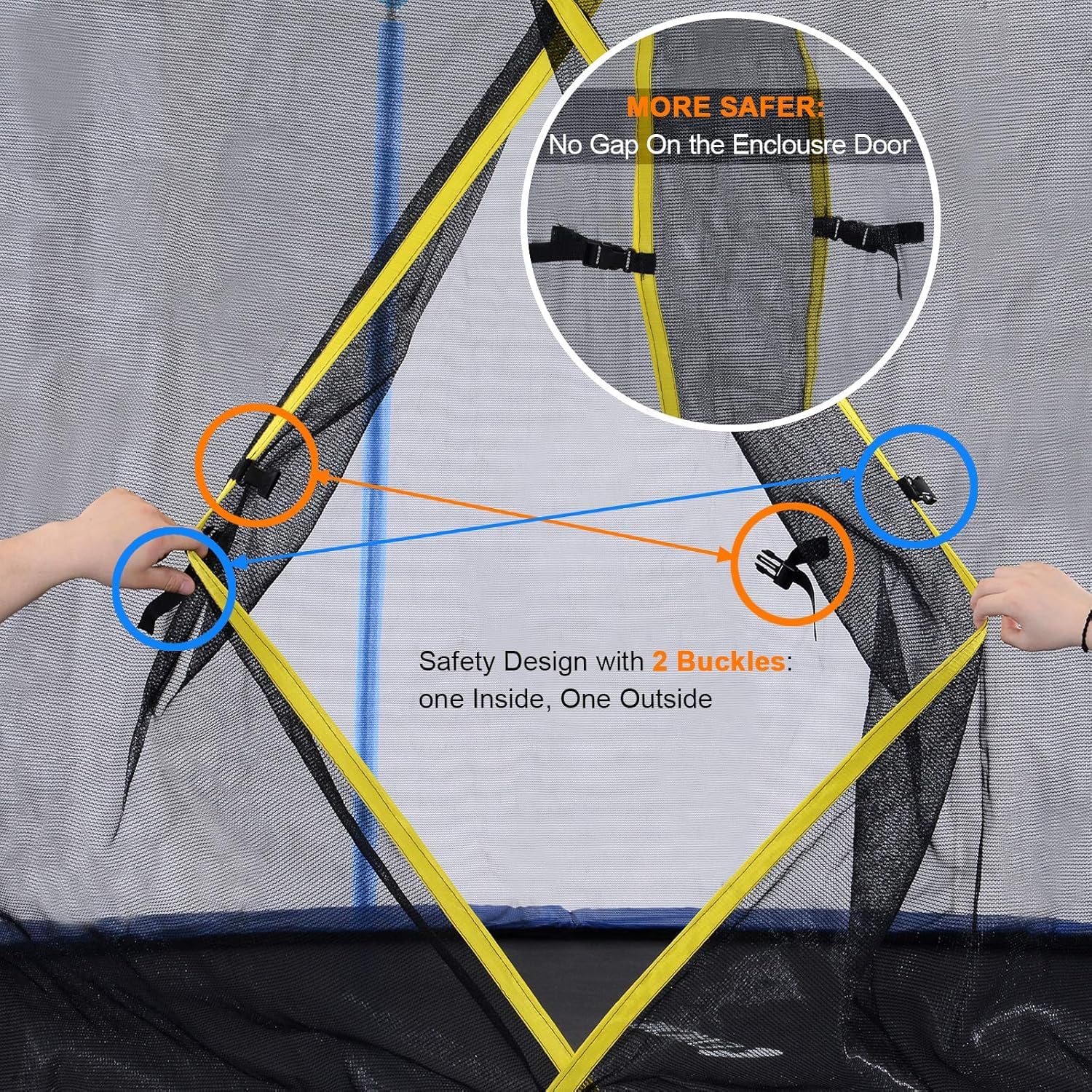 ExacMe Round Trampoline Safety Net Replacement - No Poles Included, Durable Inner Enclosure Net for Outdoor Play & Backyard Fun