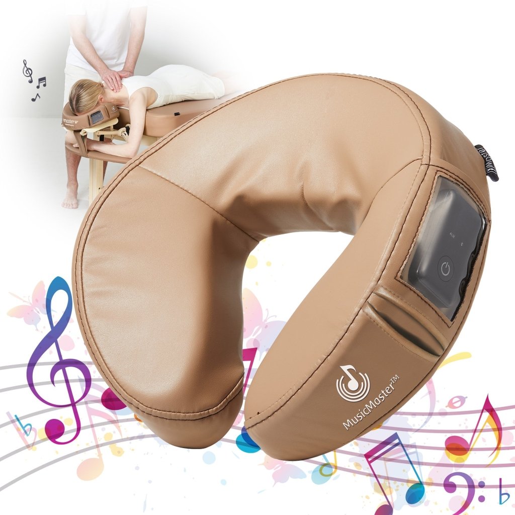 MusicMaster High Fidelity Bluetooth Massage Pillow with Ultra Plush Face Cushion - Otter Color | Perfect for Relaxation, Travel & Home Spa