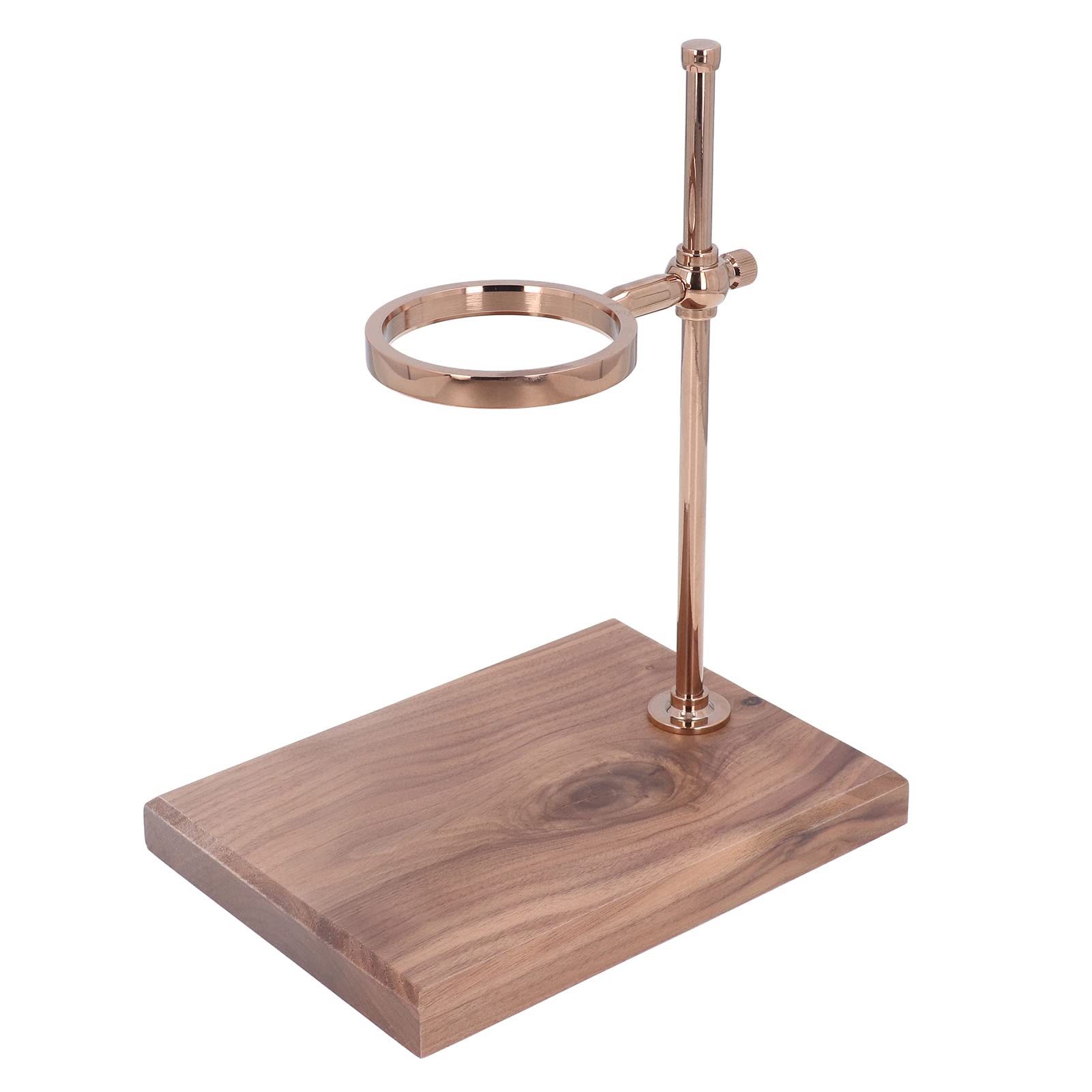 CHICIRIS Rose Gold Pour Over Coffee Dripper Stand with Wood Base - Premium Coffee Brewing Station for Home, Office & Cafe Use