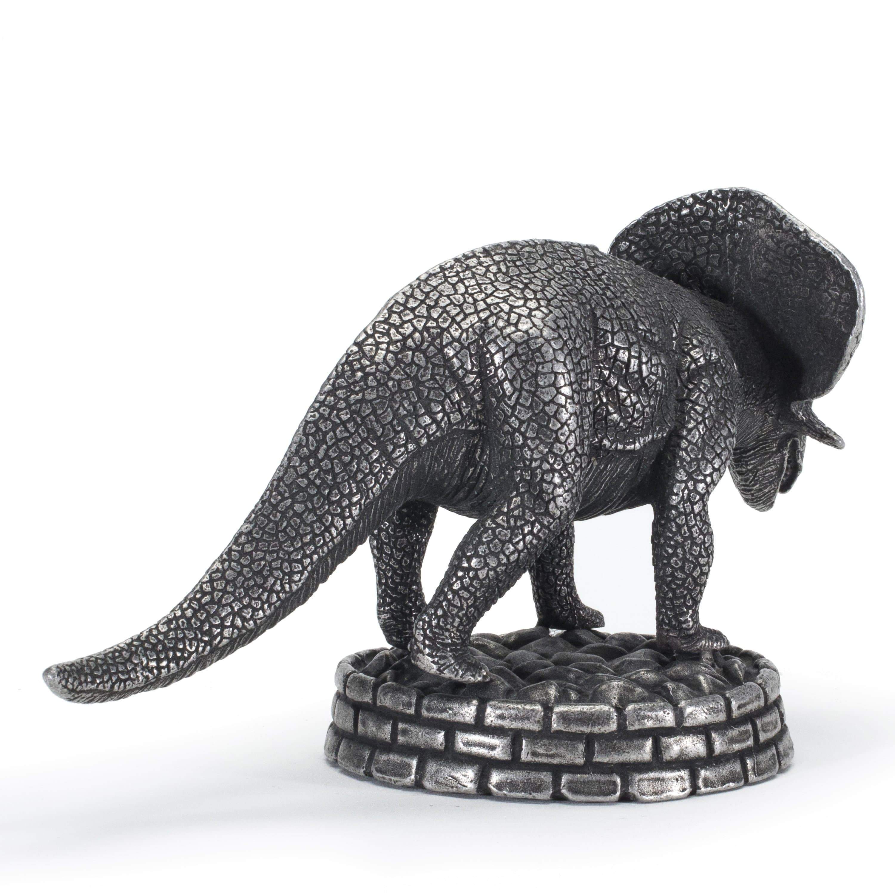 Handmade Achelousaurus Dinosaur Stainless Steel Carving - Perfect for Home Decor, Office Desk Display & Dinosaur Lover Gifts
