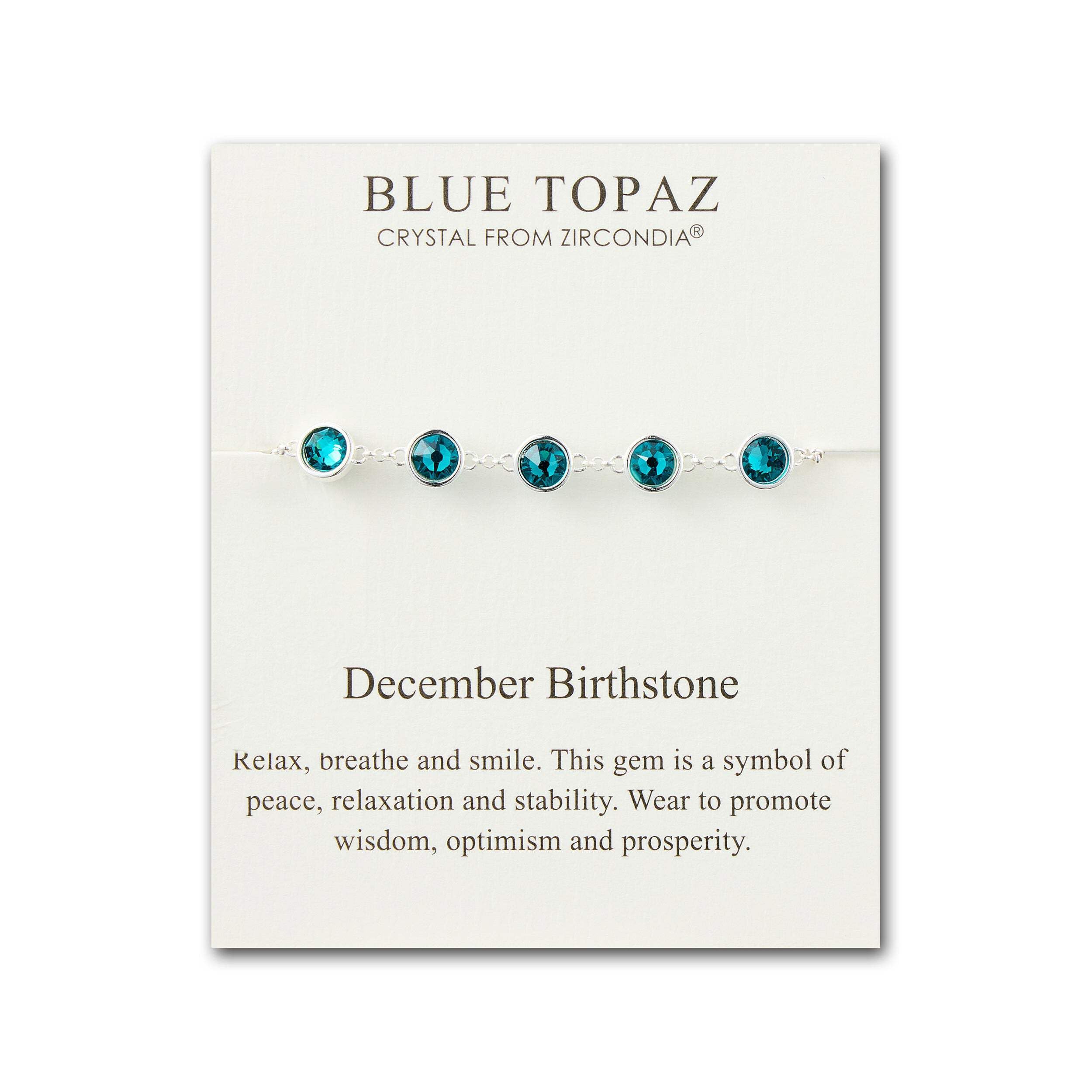 Blue Topaz December Birthstone Bracelet with Zirconia for Gifts & Parties