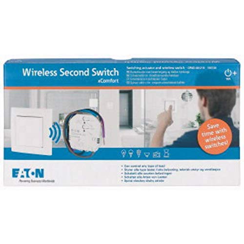 Eaton CPAD-00/215 xComfort Wireless Smart Light Switch - Pre-Programmed, White, Easy Installation for Home Automation | Perfect for Smart Homes, Offices & Commercial Spaces