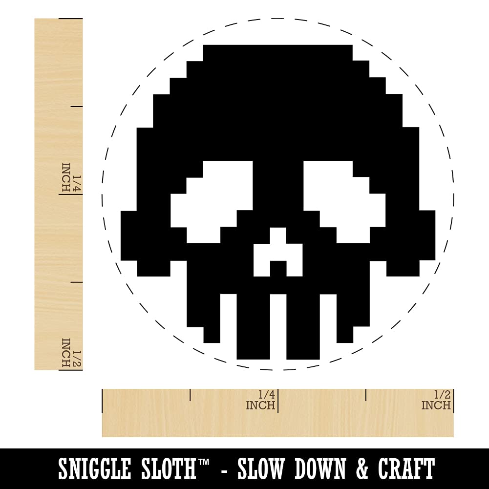 Pixel Digital Skull Self-Inking Stamp - 1/2