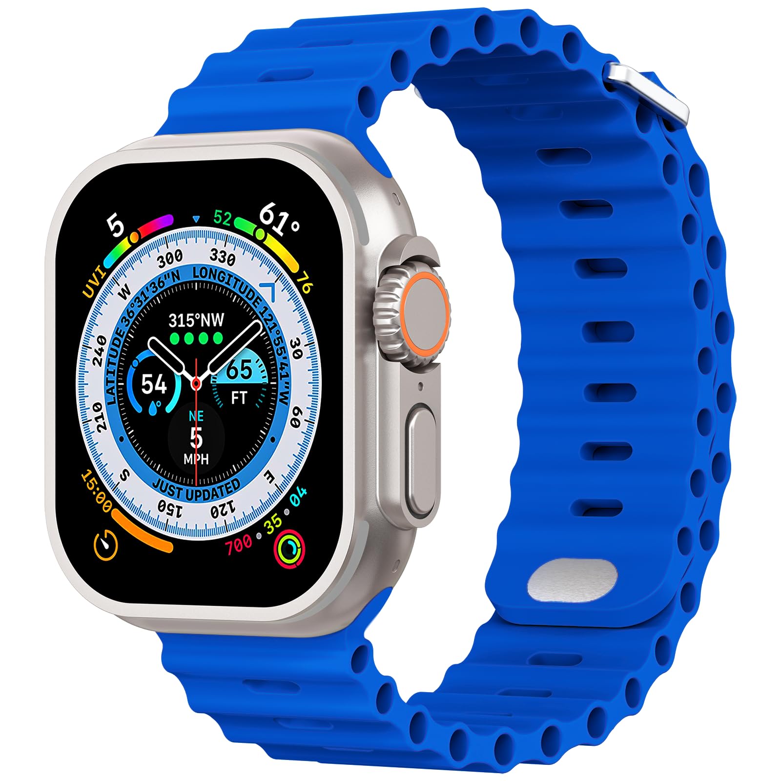 Premium Soft Silicone Sport Band Compatible with Apple Watch Ultra 2/Ultra/SE/Series 9/8/7/6/5/4/3/2/1 (38mm 40mm 41mm 42mm 44mm 45mm 49mm) - Durable Replacement Strap for Women & Men - Perfect for Swimming, Running & Outdoor Activities