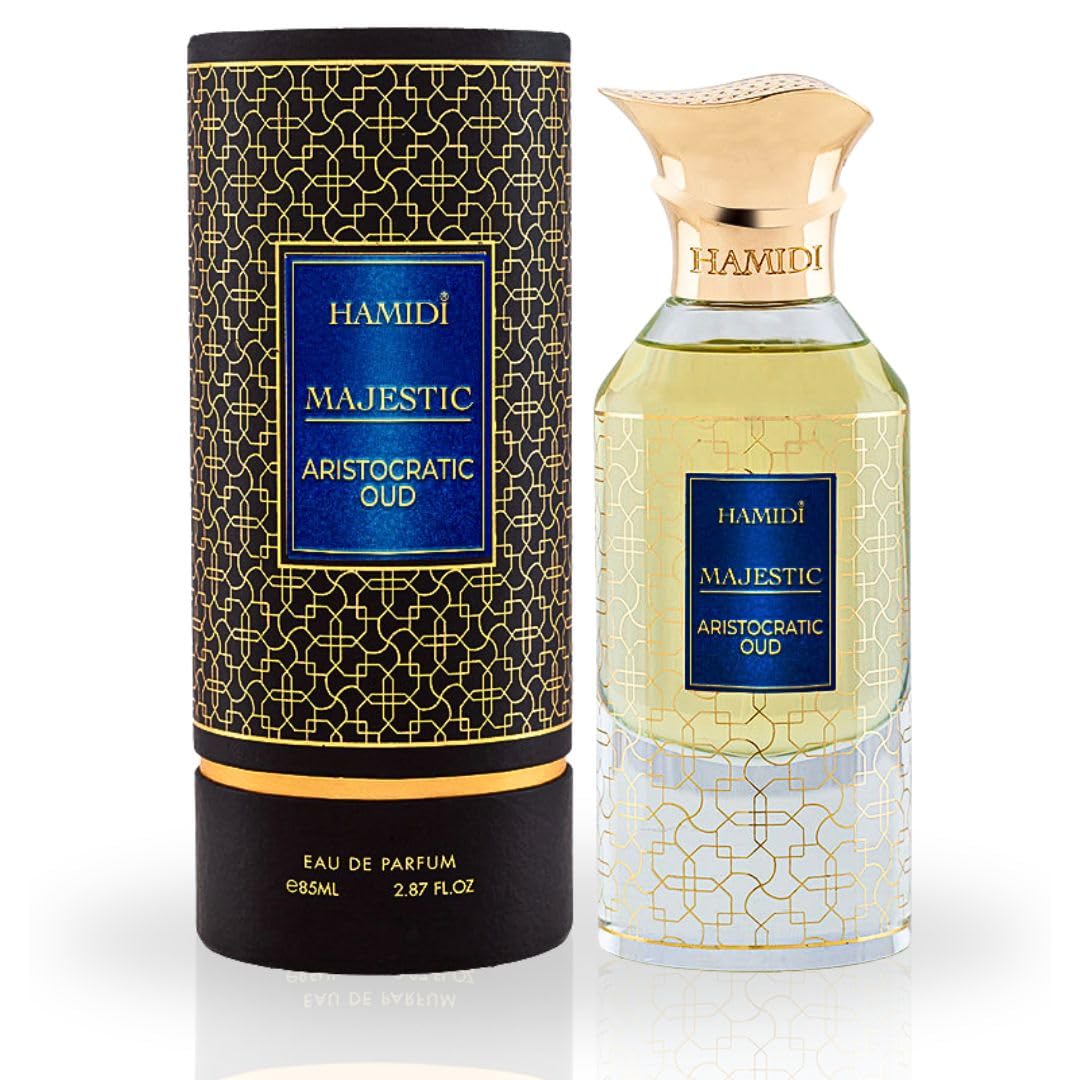 Hamidi MAJESTIC ARISTOCRATIC OUD Eau De Parfum - Long Lasting Unisex Perfume Spray 85ml (2.8oz) with Luxurious Arabian Fragrance for Women & Men | Perfect for Date Nights, Special Occasions & Daily Wear