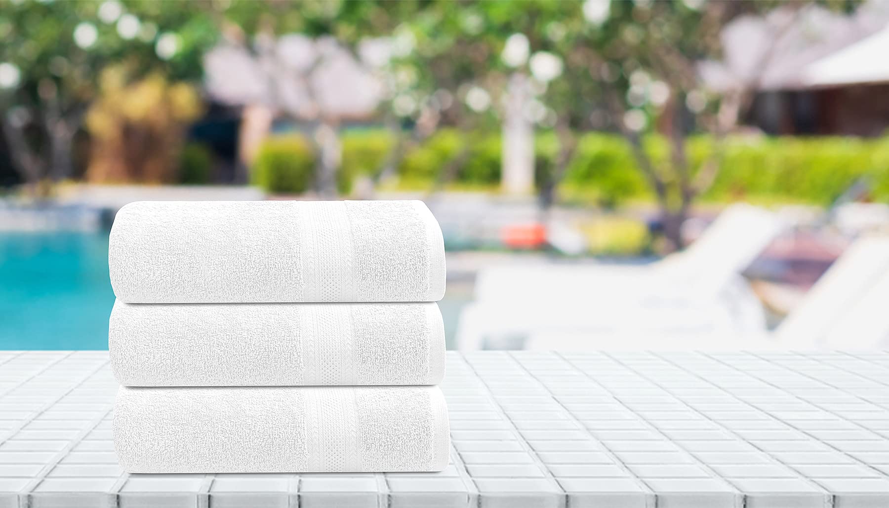 Premium White Cotton Bath Towel Set - 6 Pack Ultra Soft & Highly Absorbent Quick-Dry Terry Towels (24