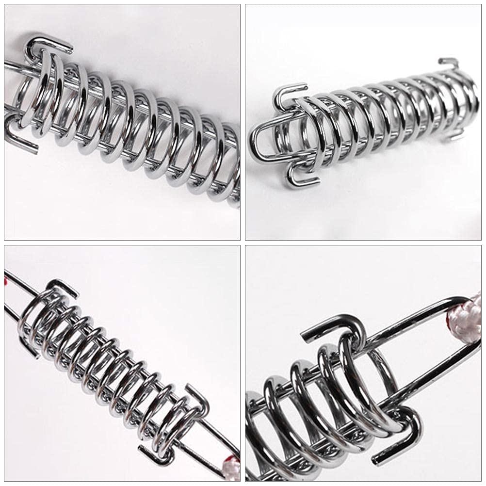 Heavy Duty Stainless Steel Tent Spring Buckle - 4Pcs Damping Spring Sunshade Awning Rope Tensioner for Outdoor Camping, Beach Tents & Dog Training | Durable Tent Accessories for Secure Shelter Setup