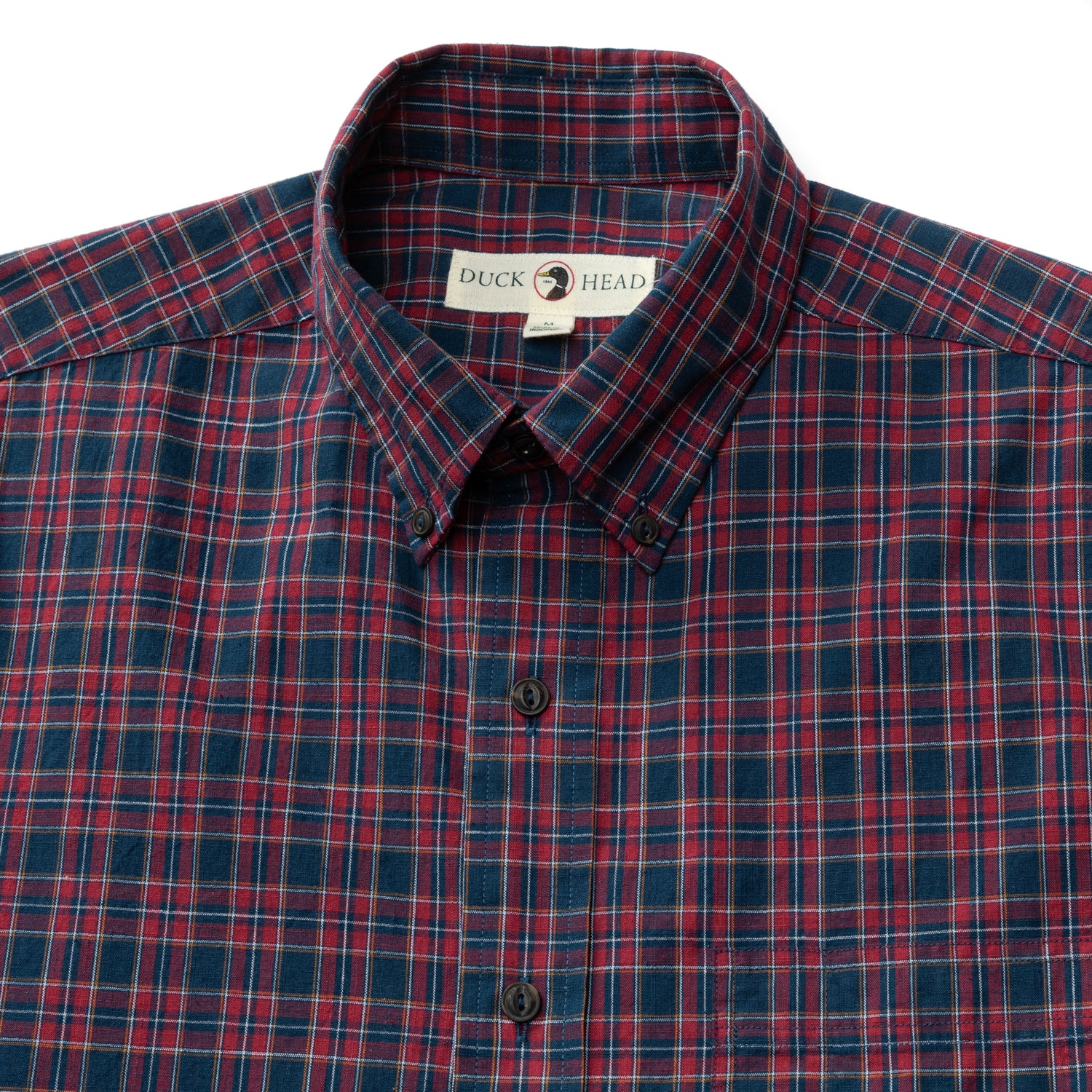 Stylish Akins Plaid Cotton Slub Sport Shirt for Men - Breathable Casual Button Down Shirt for Outdoor Activities, Work & Everyday Wear