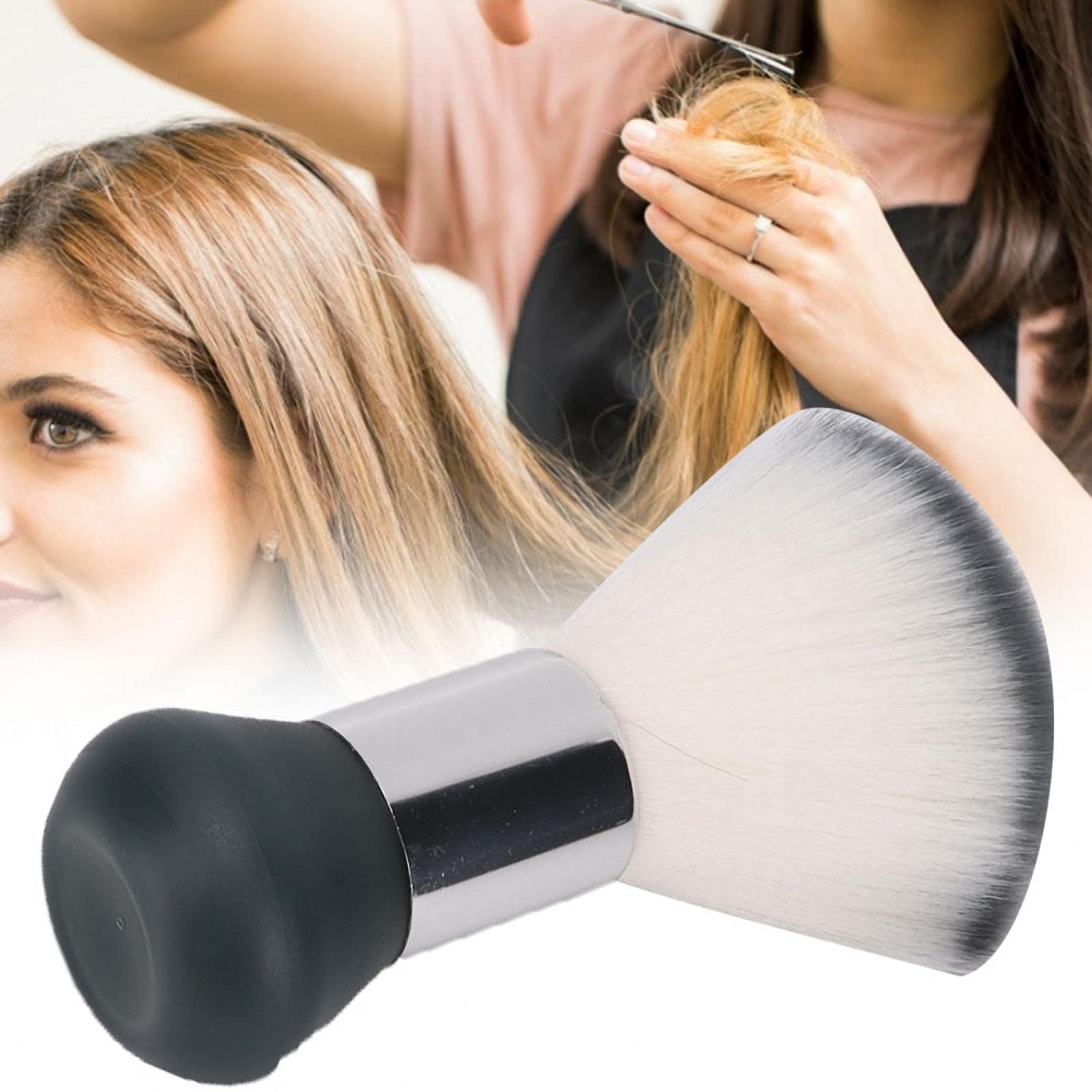 Professional Neck Duster & Hair Sweeping Brush - Soft Barber Cleaning Brush for Hair & Face - Salon Quality Grey Hairbrush for Stylists | Perfect for Barber Shops, Home Grooming & Makeup Application