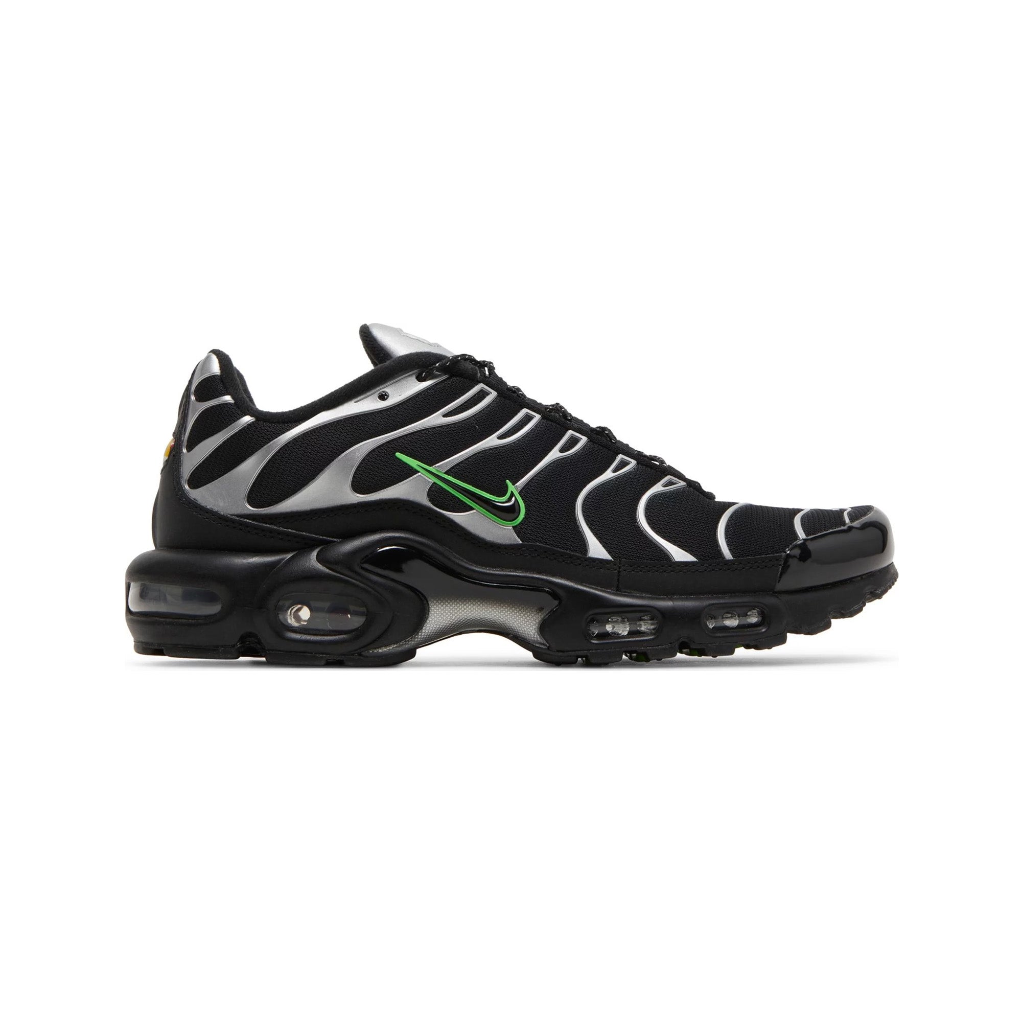 Nike Air Max TN Plus 'Black Silver Green Strike' Men's Running Shoes (2021) - Perfect for Jogging, Gym Workouts & Streetwear Fashion