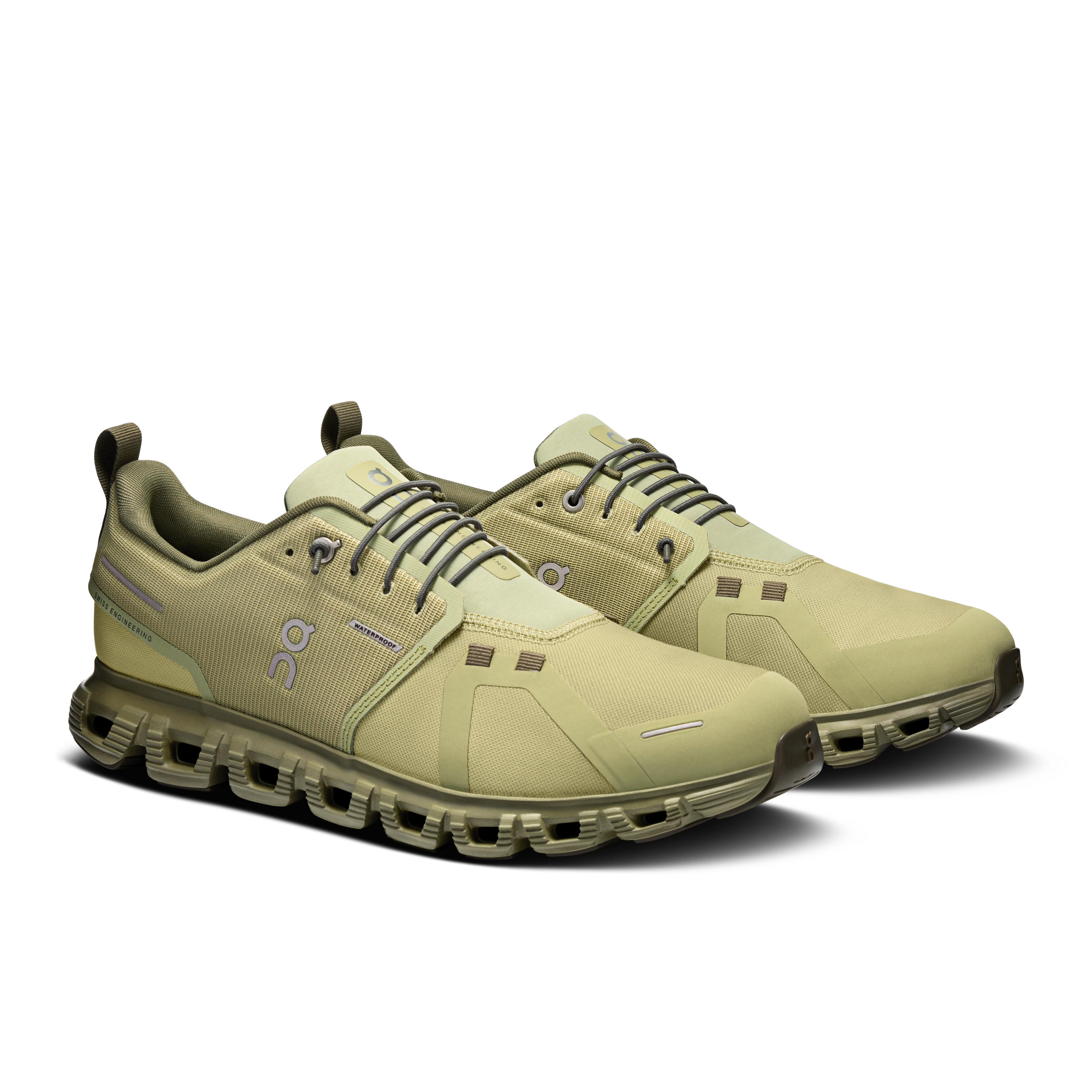 On Running Men's Cloud 6 WP Waterproof Trail Running Shoes - Caper/Grove Color - Lightweight & Comfortable for Hiking, Jogging, and Outdoor Adventures