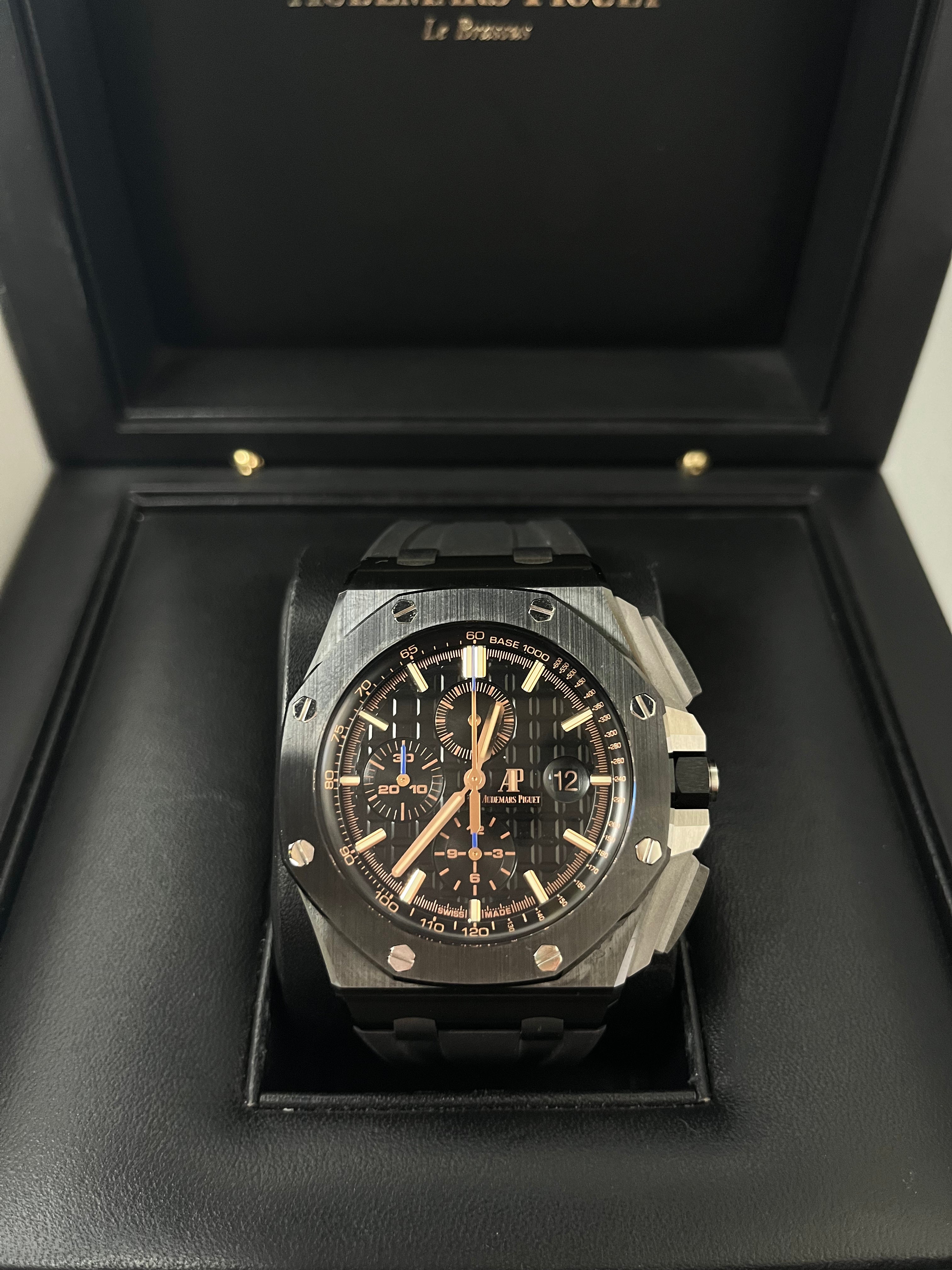 Royal Oak Offshore Chronograph Men's Watch - Black Ceramic Bezel & Stainless Steel Case (Ref#26405CE.OO.A002CA.02) | Luxury Sports Watch for Diving, Racing & Formal Occasions