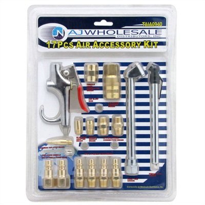 **Air Compressor Nozzle Kit - Heavy Duty Air Hose Gun Fittings Set with Quick Connect Couplers for Pneumatic Tools, DIY & Auto Repair**    *(Use Cases: Ideal for inflating tires, powering nail guns, spray painting, sandblasting, and other pneumatic applications.)*