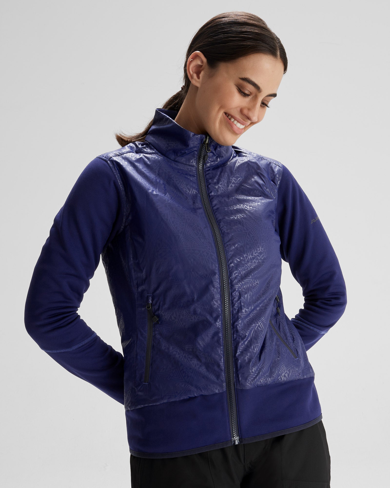 Women's 2L 3-in-1 Waterproof Snow Jacket - PWDR Days Insulated Winter Coat with Hood (Black Stingray/Dark Horizon) for Skiing, Snowboarding & Cold Weather Outdoor Activities