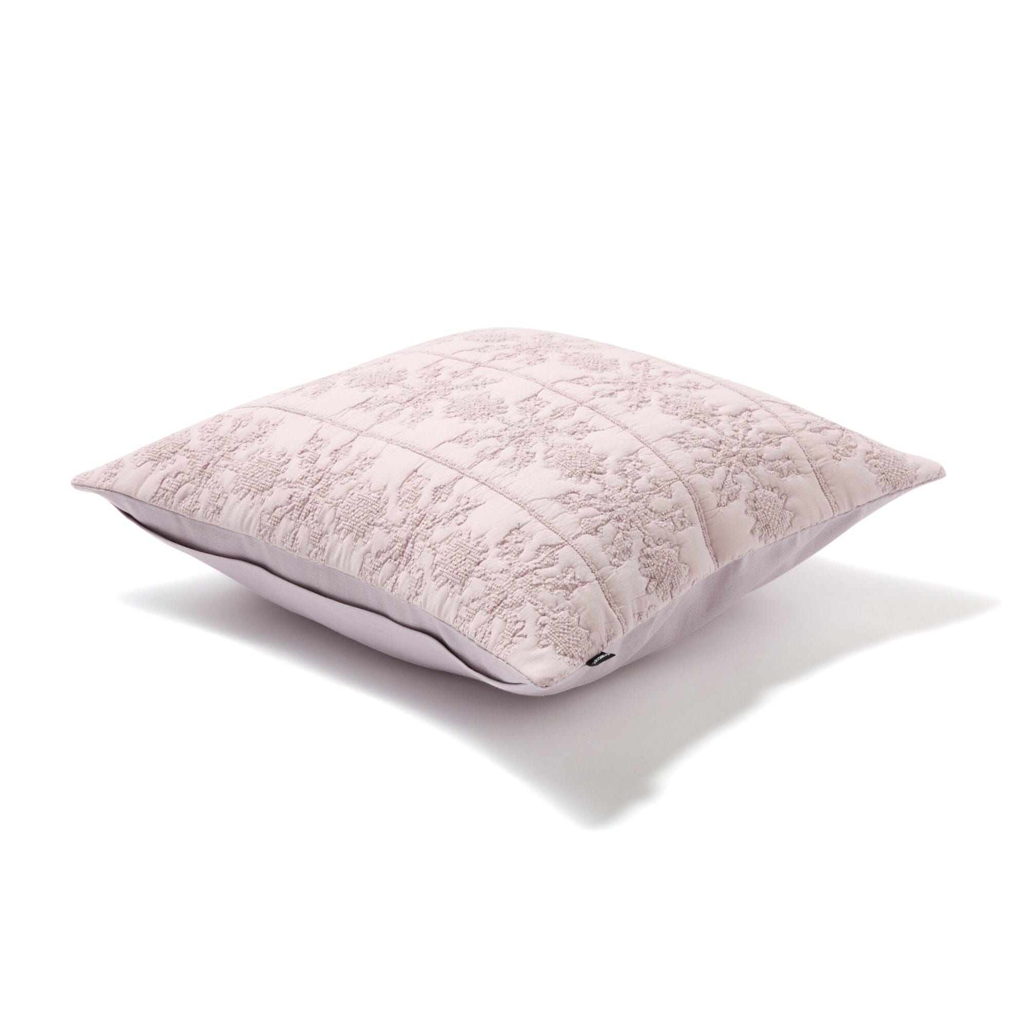 Handmade Ethnic Quilted Cushion Cover 18x18 Inches Purple - Bohemian Home Decor for Sofa, Bedroom & Living Room