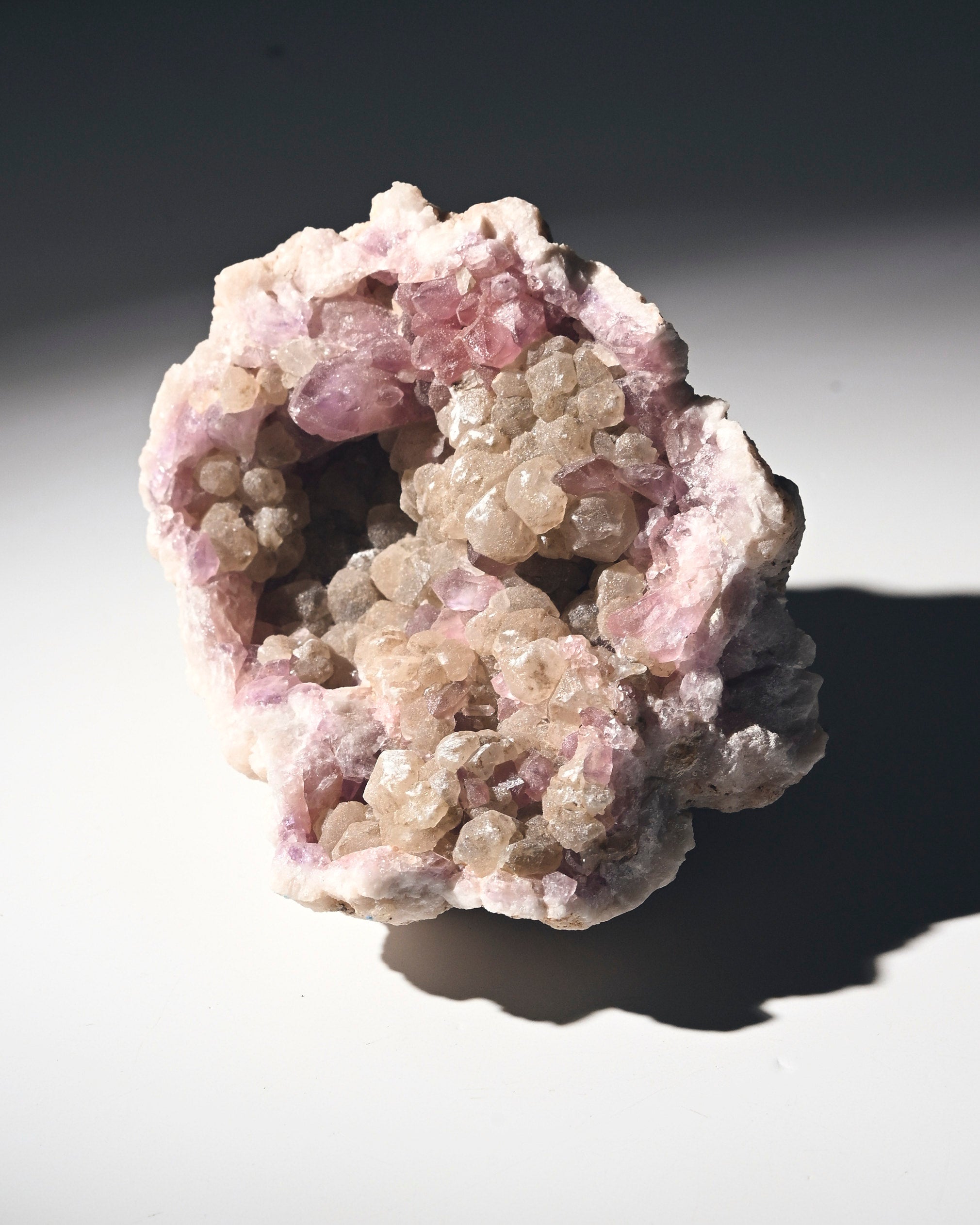 Natural Pink Amethyst Geode - 4 Inch Healing Crystal for Meditation, Home Decor & Spiritual Gifts | Perfect for Yoga Spaces, Office Desks & Feng Shui Arrangements