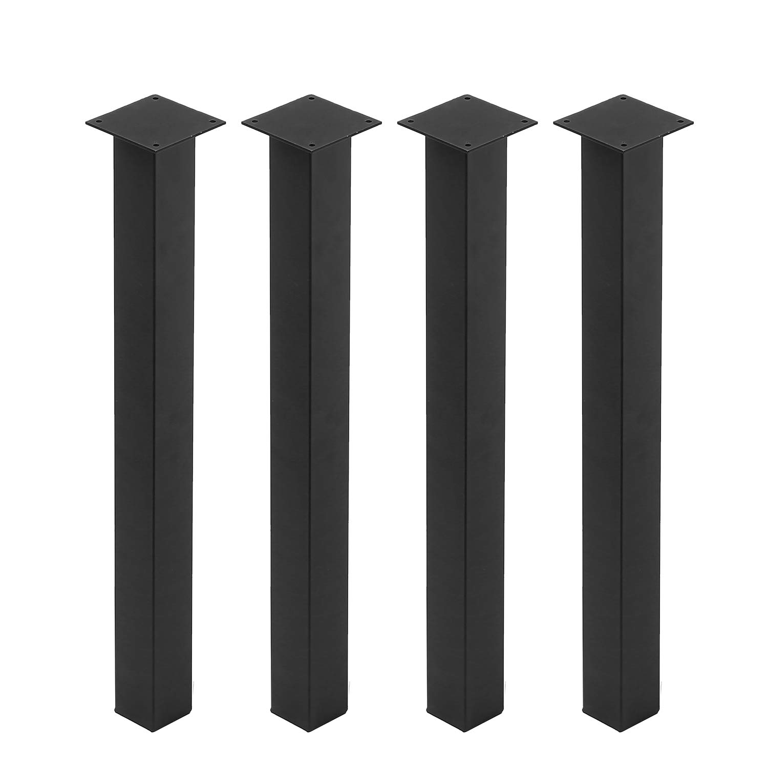 MBQQ Rustic H28 Metal Table Legs - Heavy Duty Iron Desk & Dining Table Legs, Set of 4 Black - Perfect for DIY Furniture Projects, Farmhouse Decor & Home Office Desks