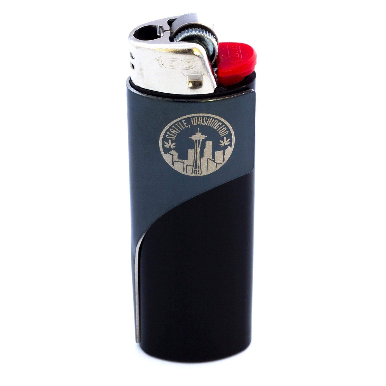 Kasher’s Seattle Lighter Tool - Multipurpose Lighter Accessory for Pipe Cleaning & Cutting (Black) - Perfect for Smokers & Outdoor Use