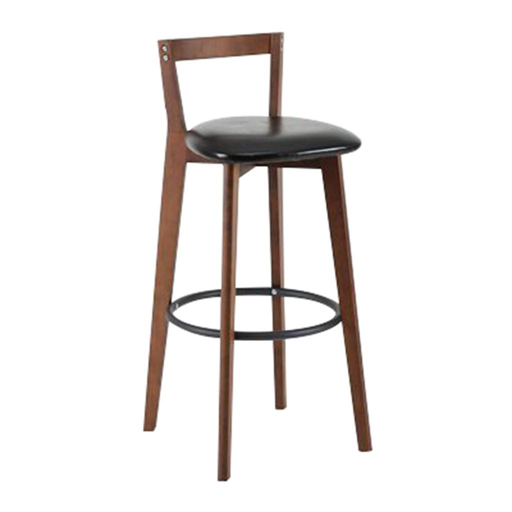 Solid Wood Bar Stool with Backrest - 71cm Height, Green/Blue/Coffee/Black - Modern Light Luxury Style for Kitchen, Balcony & Home Decor - High Chair for Dining & Relaxing