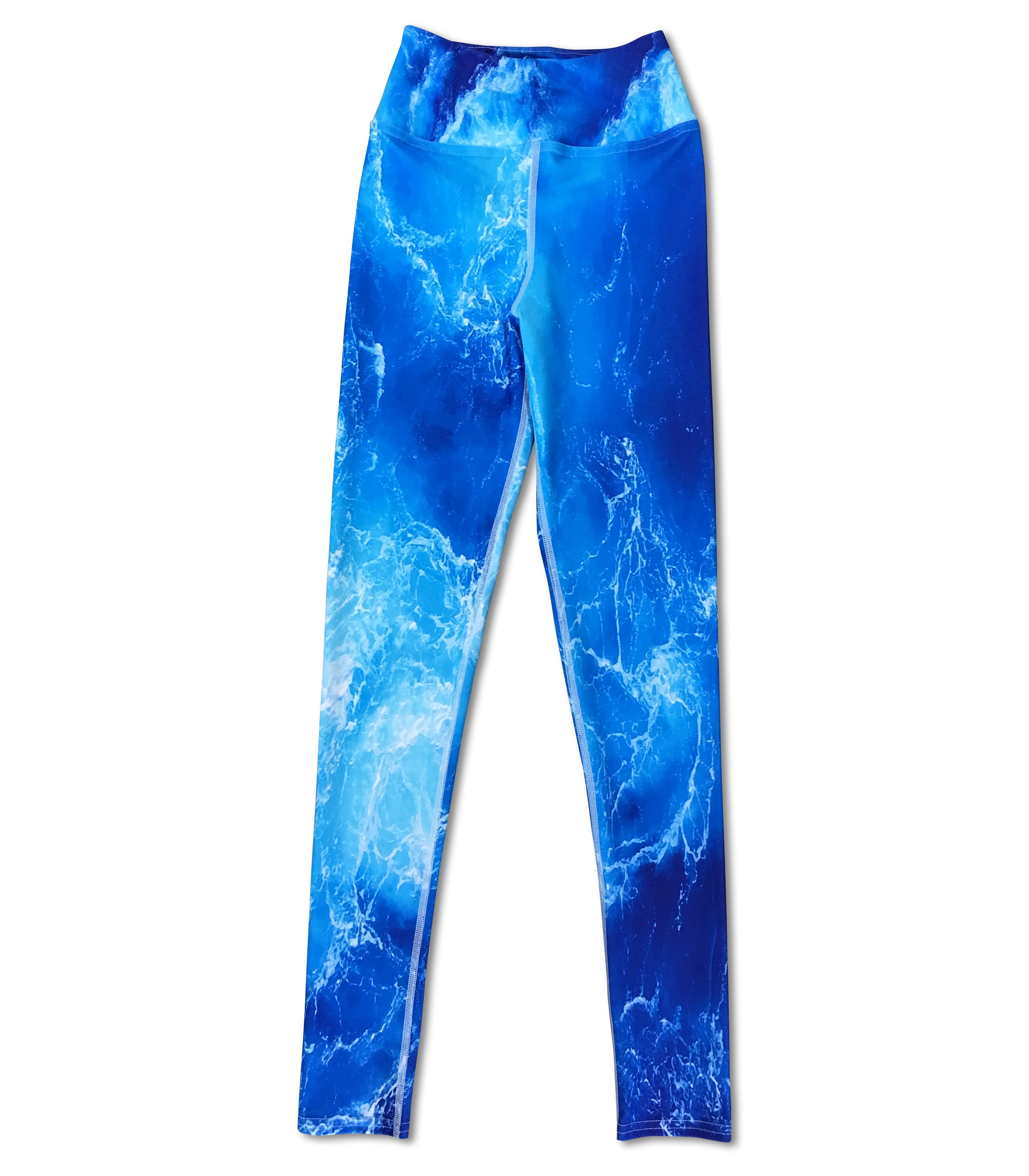 Deep Blue Ocean Mermaid Print High Waist Yoga Leggings for Women - Comfortable Workout Pants for Yoga, Gym & Lounge Wear