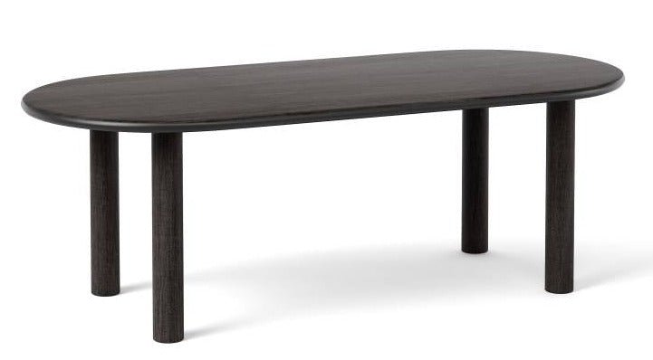 Noom Paul Long Round Dining Table - Modern Wooden Dining Room Table for 4-6 People | Perfect for Family Meals, Dinner Parties & Small Spaces