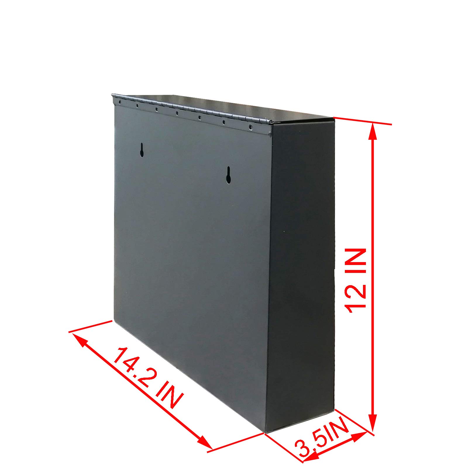 FixtureDisplays® Black Locking Wall Mount Mailbox - Multi Purpose Drop Box for Mail, Donations, Suggestions & Collections (Model 15133-NEW) - Ideal for Offices, Schools, Retail Stores & Public Spaces