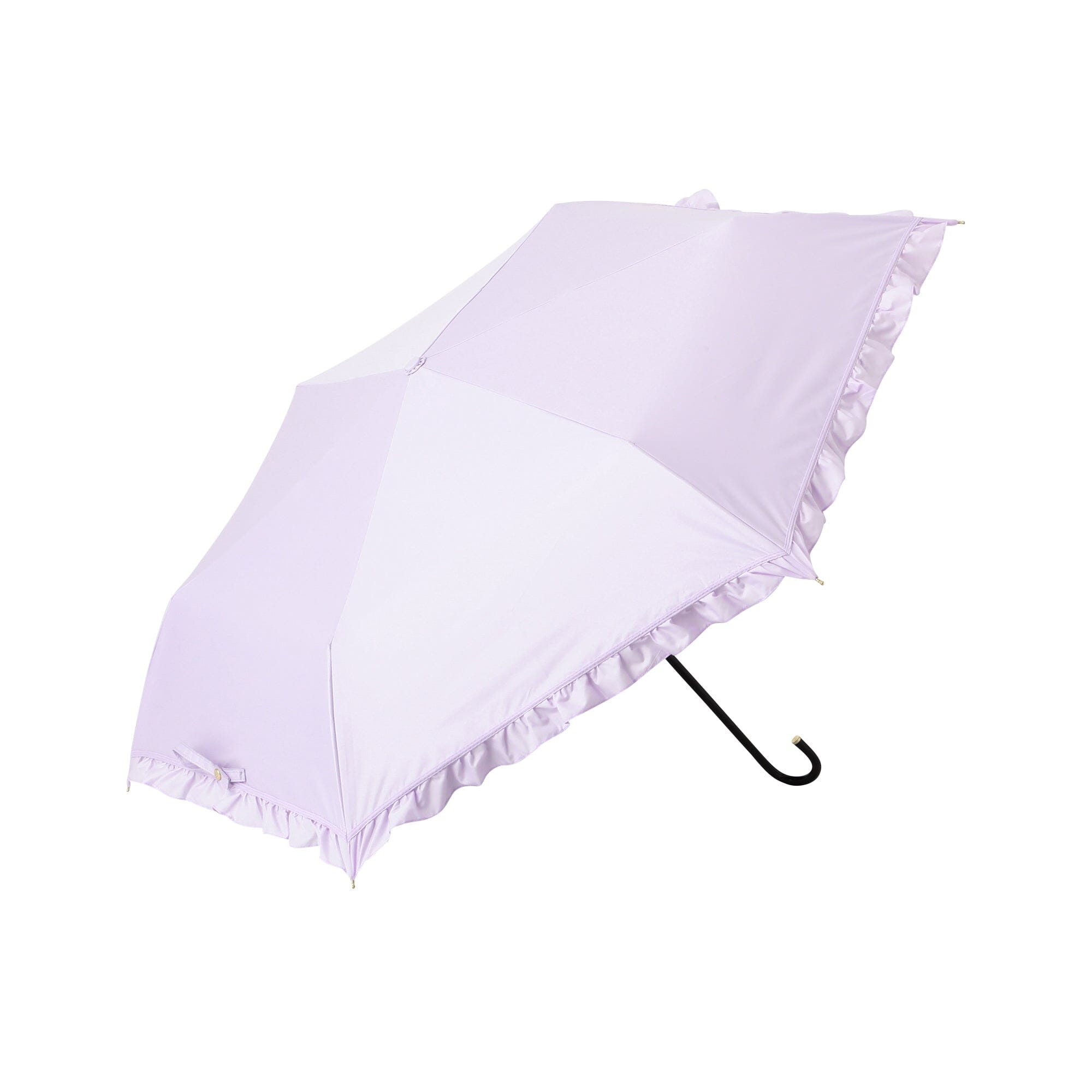 Classic Frill Folding Umbrella 50Cm Lavender - Compact Travel Umbrella for Women & Men, Windproof & UV Protection - Perfect for Rainy Days, Sunny Days, Commuting, Travel & Outdoor Activities