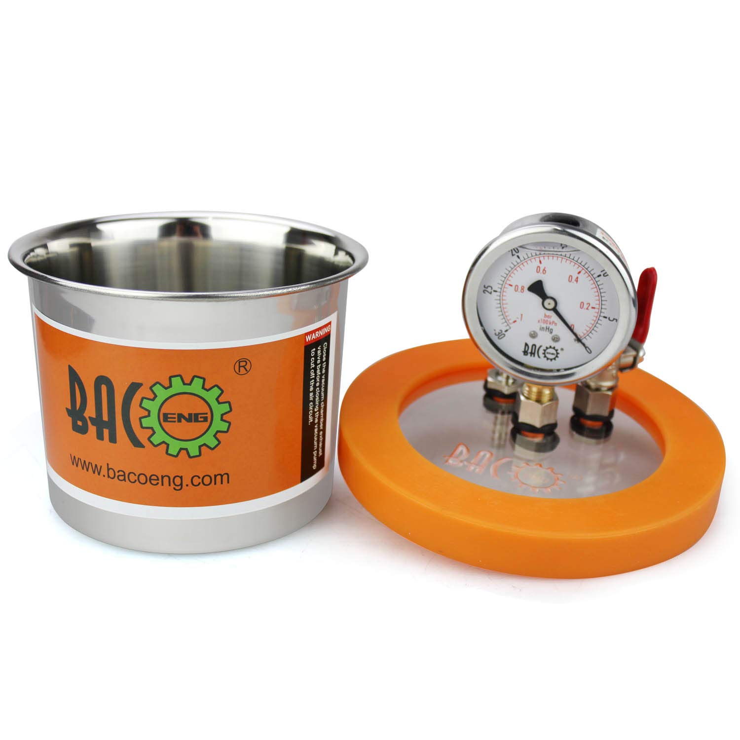 BACOENG 1.2 QT Stainless Steel Vacuum Degassing Chamber Kit for Resin Casting & Jewelry Making - 3 Gallon/1.2 QT Options - Perfect for Epoxy Resin, Silicone Mold, and DIY Craft Projects