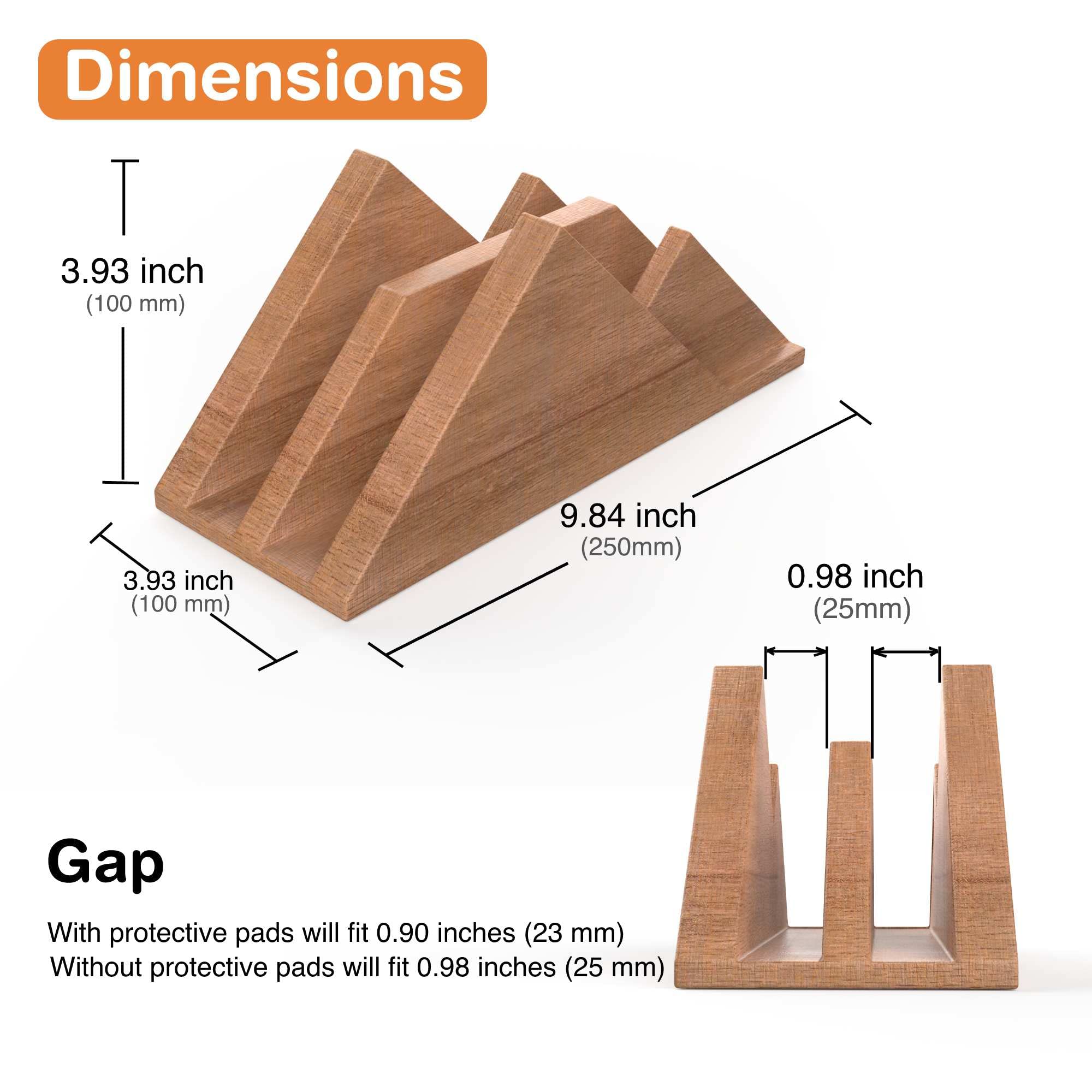 Premium Wooden Dual Vertical Laptop Stand for MacBook Pro & Air - Space-Saving Closed Design - Perfect for Home Office, Workspace & Travel Organization