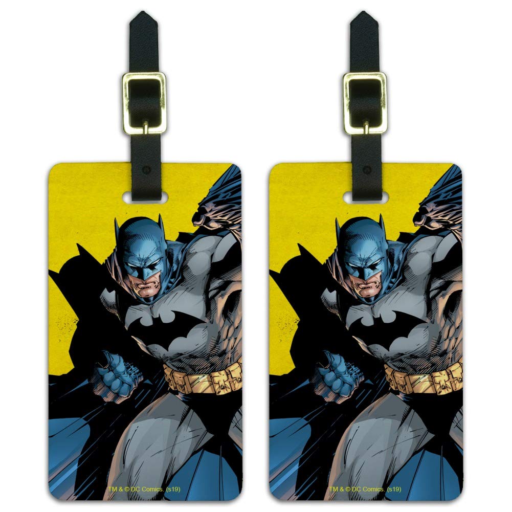 Batman Superhero Luggage Tags - Set of 2 Durable Suitcase ID Cards for Travel (Perfect for Carry-On Bags, Backpacks & Kids' Luggage)