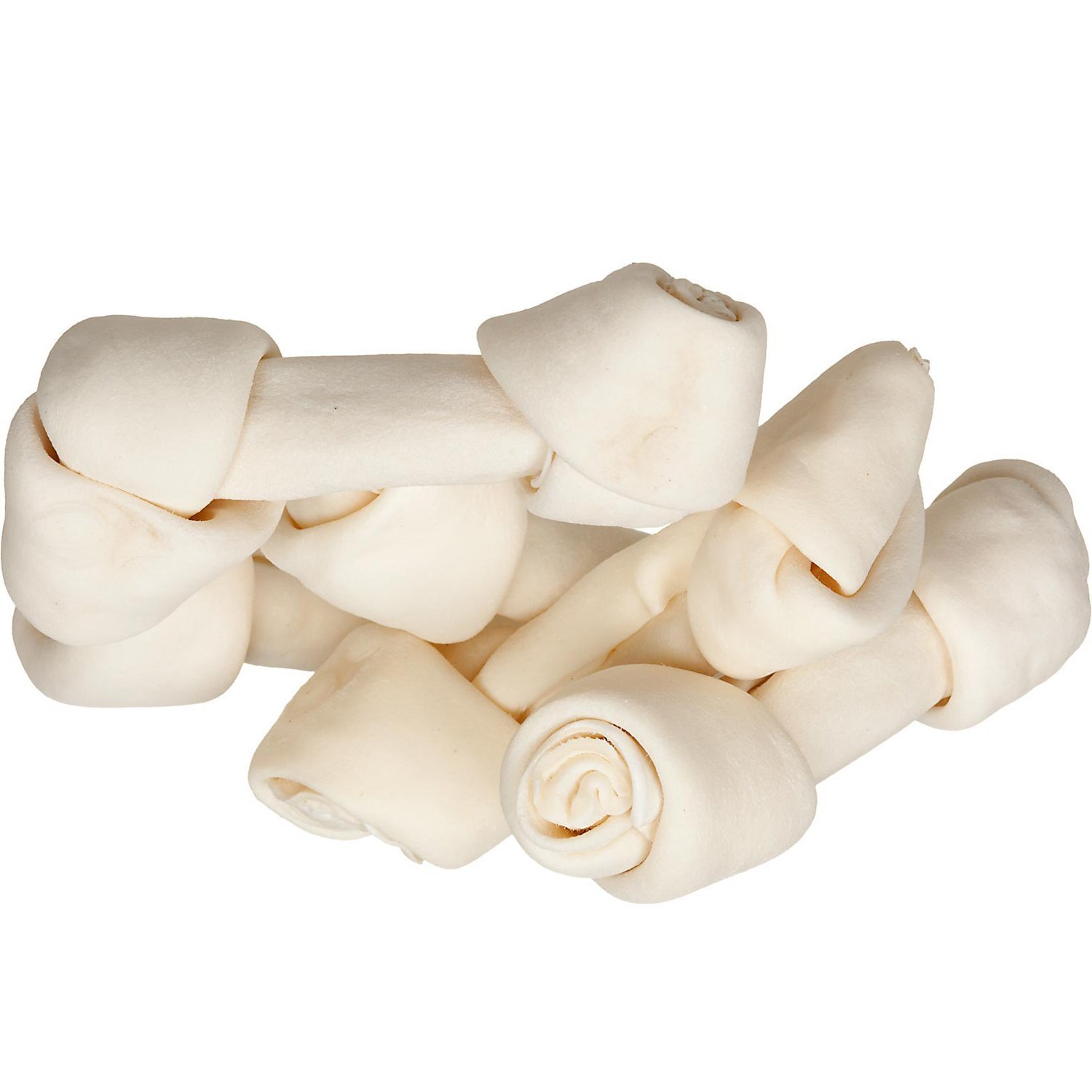 5-6 Inch Natural Rawhide Bones for Dogs - Premium Long Lasting Dog Chews, Free Range Grass-Fed Cattle, No Hormones or Additives (50 Count) - Perfect for Puppy Teething, Aggressive Chewers & Dental Health