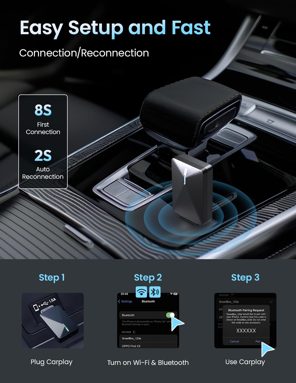 Kello Wireless CarPlay Adapter - Convert Wired to Wireless CarPlay for iPhone iOS 10+ & Android 11+ - Auto CarPlay Dongle with OTA Support - Perfect for Commuting, Road Trips & Hands-Free Driving