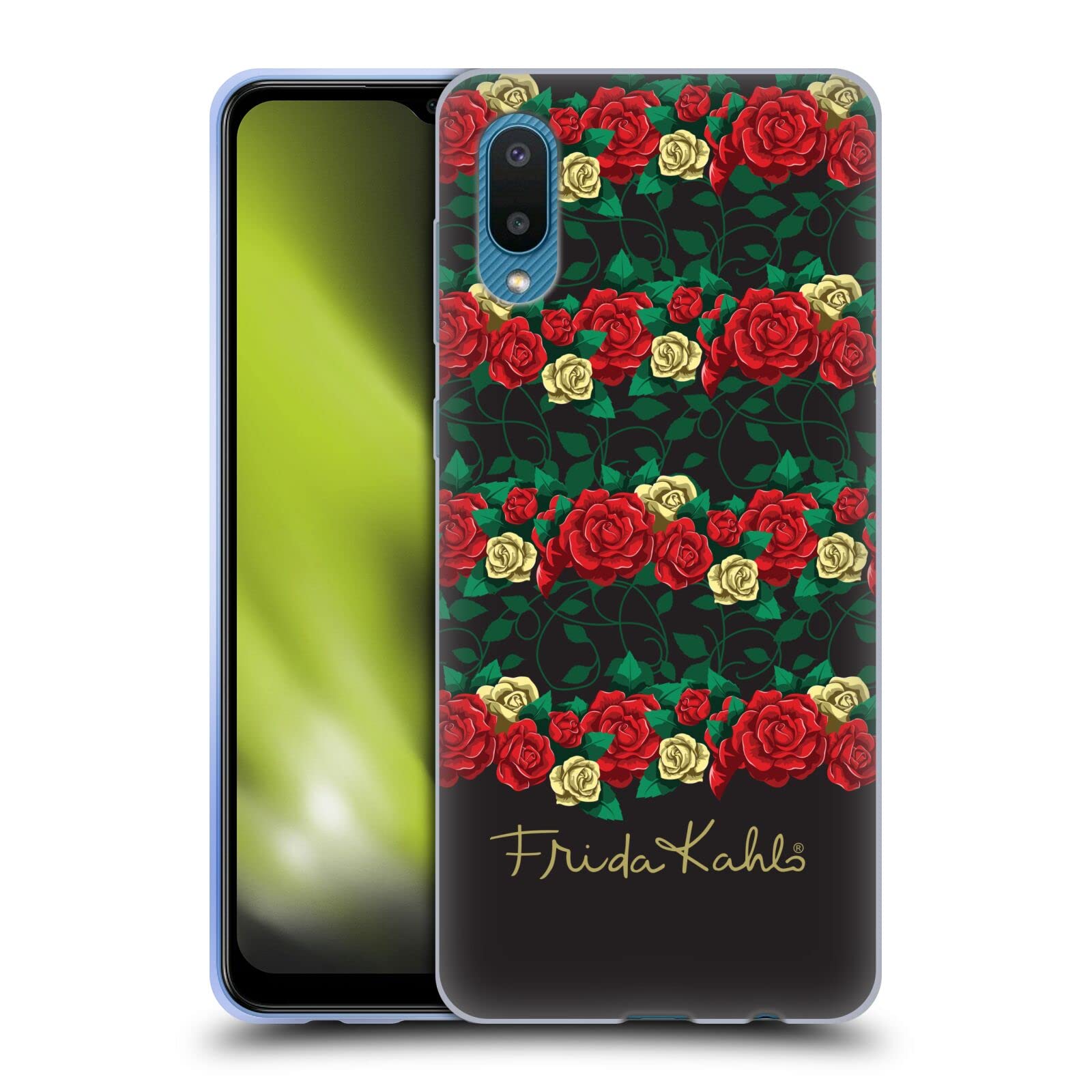 Head Case Designs Frida Kahlo Stripes Roses Soft Gel Case for Samsung Galaxy A02/M02 (2021) - Durable Protective Phone Cover for Everyday Use