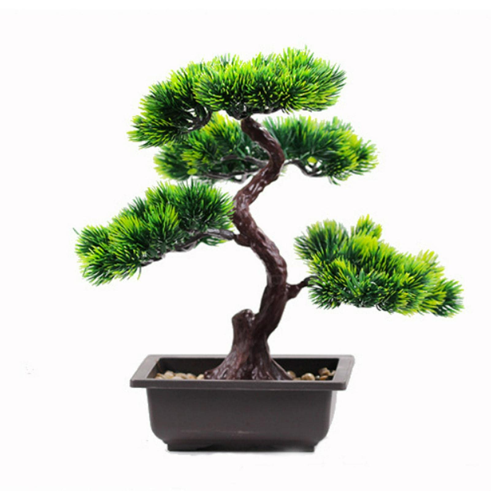 JIANWEI Artificial Bonsai Pine Tree - Small Fake Plants for Home Decor, DIY Craft Potted Desk Display - Perfect for Living Room, Garden, Farmhouse & Office Decoration (1 Pack)